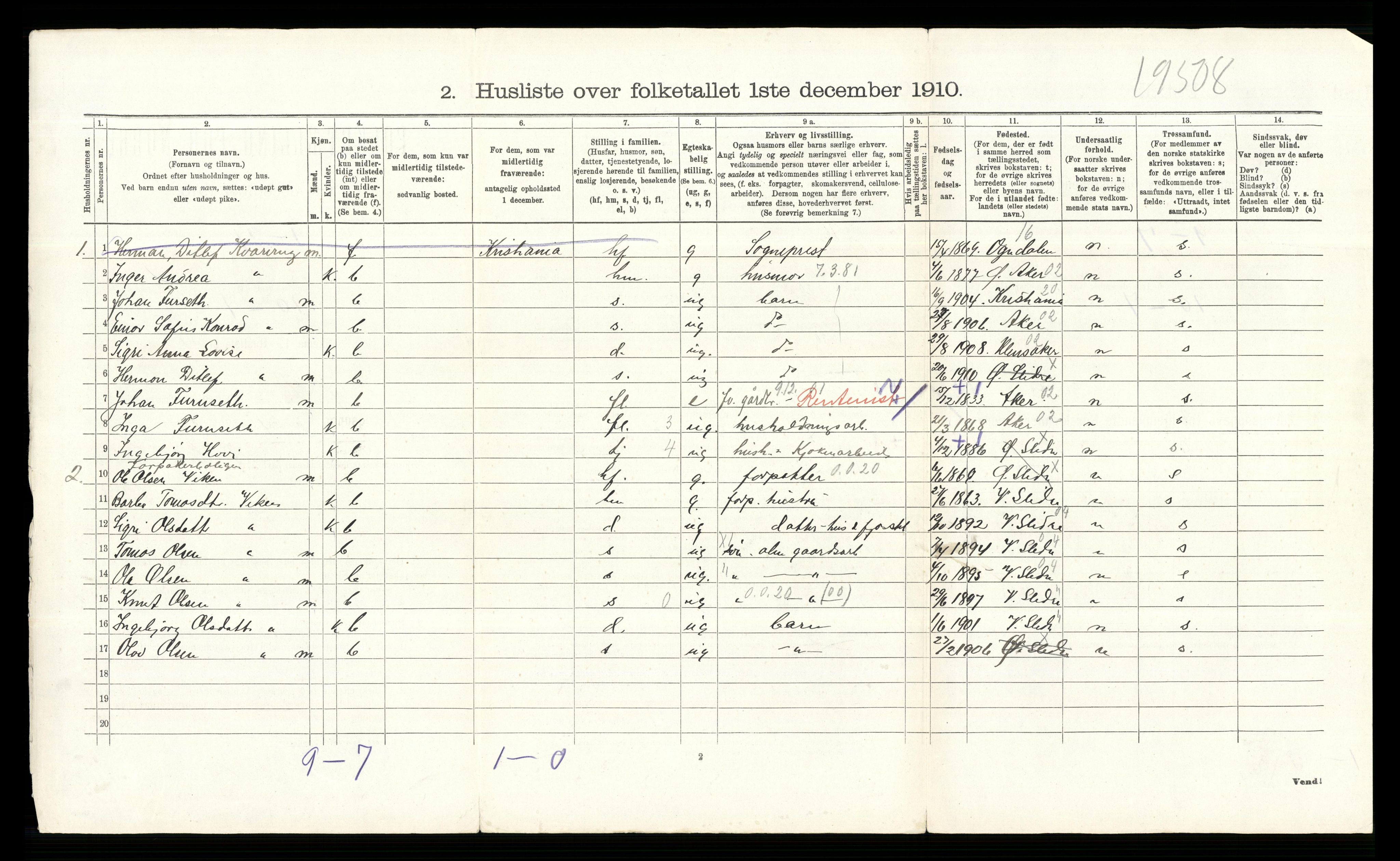 RA, 1910 census for Øystre Slidre, 1910, p. 515