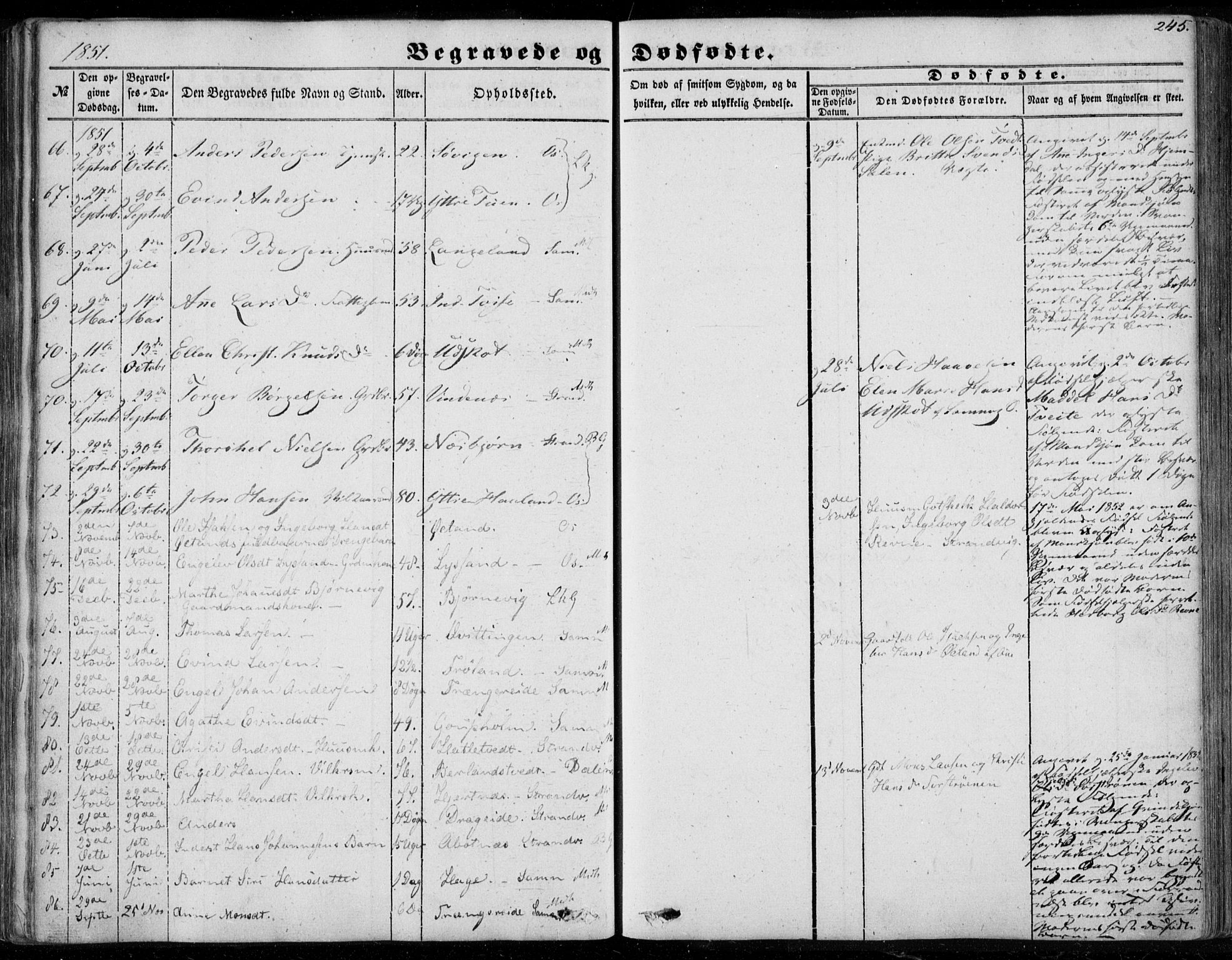 Os sokneprestembete, SAB/A-99929: Parish register (official) no. A 16, 1851-1859, p. 245