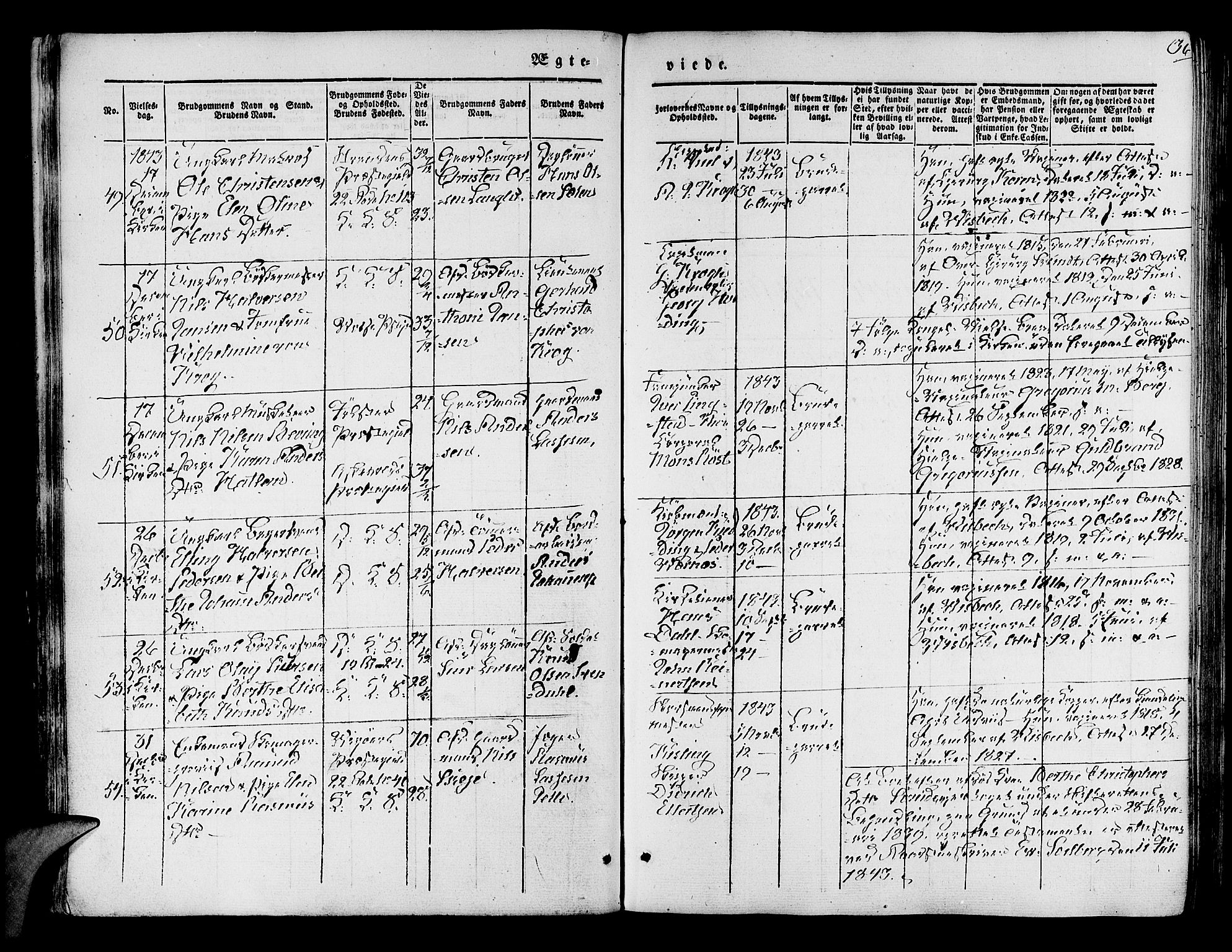 Korskirken sokneprestembete, SAB/A-76101/H/Hab: Parish register (copy) no. D 1, 1840-1867, p. 36
