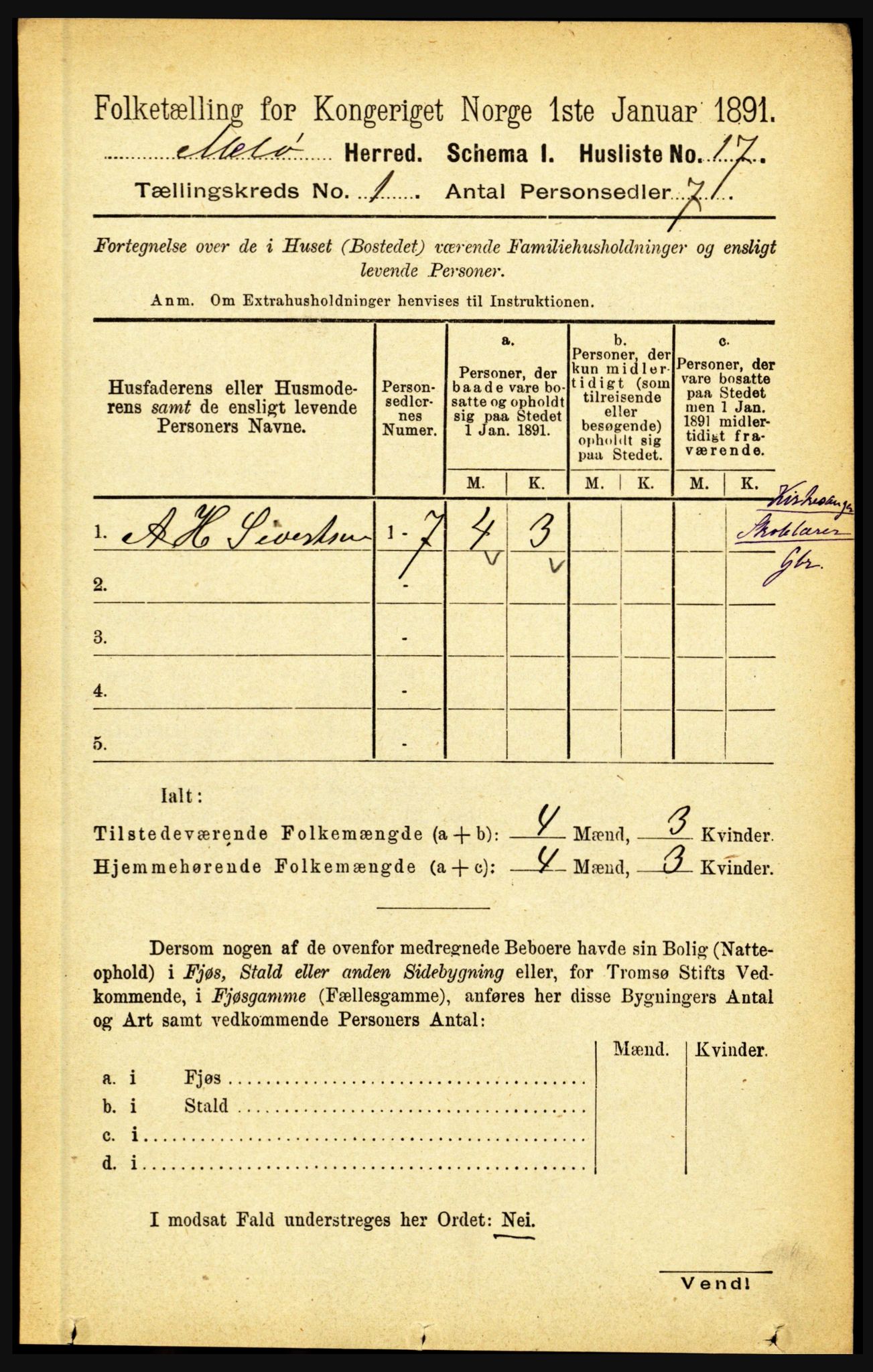 RA, 1891 census for 1837 Meløy, 1891, p. 41