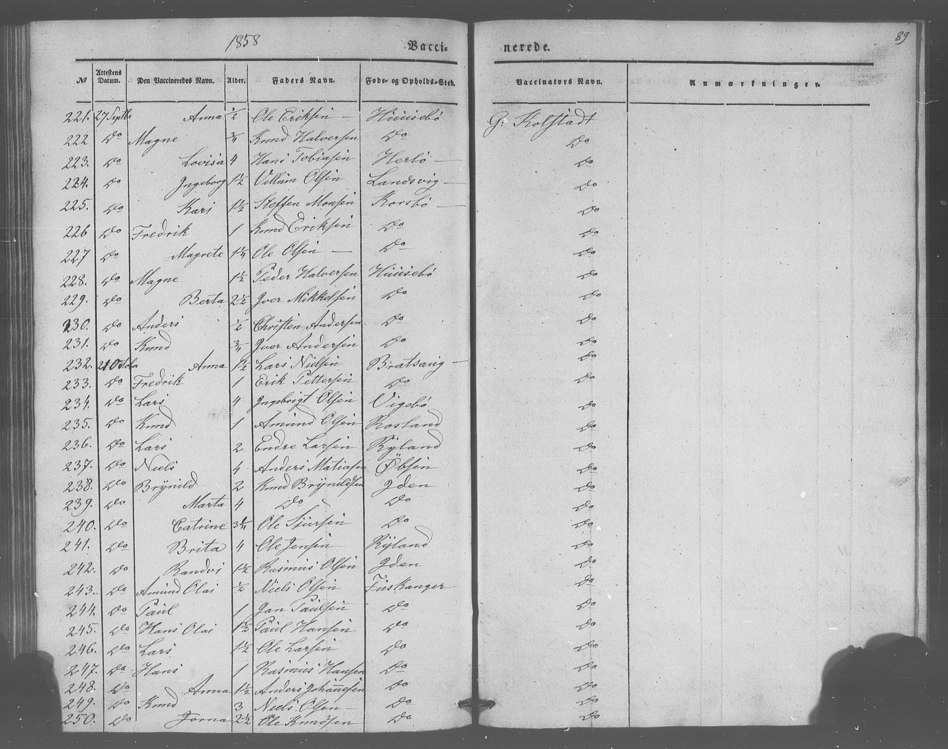 Manger sokneprestembete, SAB/A-76801/H/Haa: Parish register (official) no. A 10, 1844-1859, p. 89