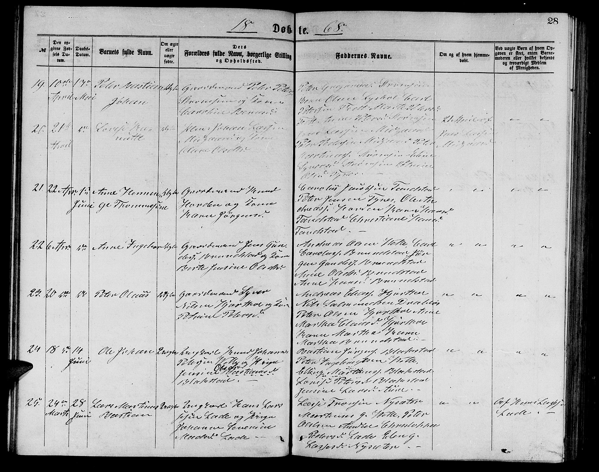 Ministerialprotokoller, klokkerbøker og fødselsregistre - Møre og Romsdal, AV/SAT-A-1454/523/L0338: Parish register (copy) no. 523C01, 1865-1877, p. 28