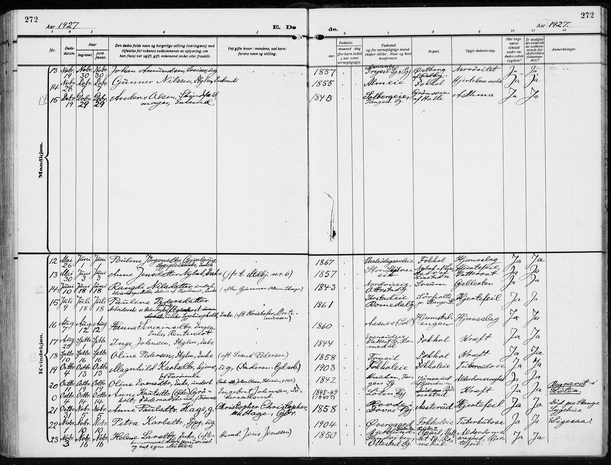 Stange prestekontor, AV/SAH-PREST-002/K/L0026: Parish register (official) no. 26, 1923-1937, p. 272