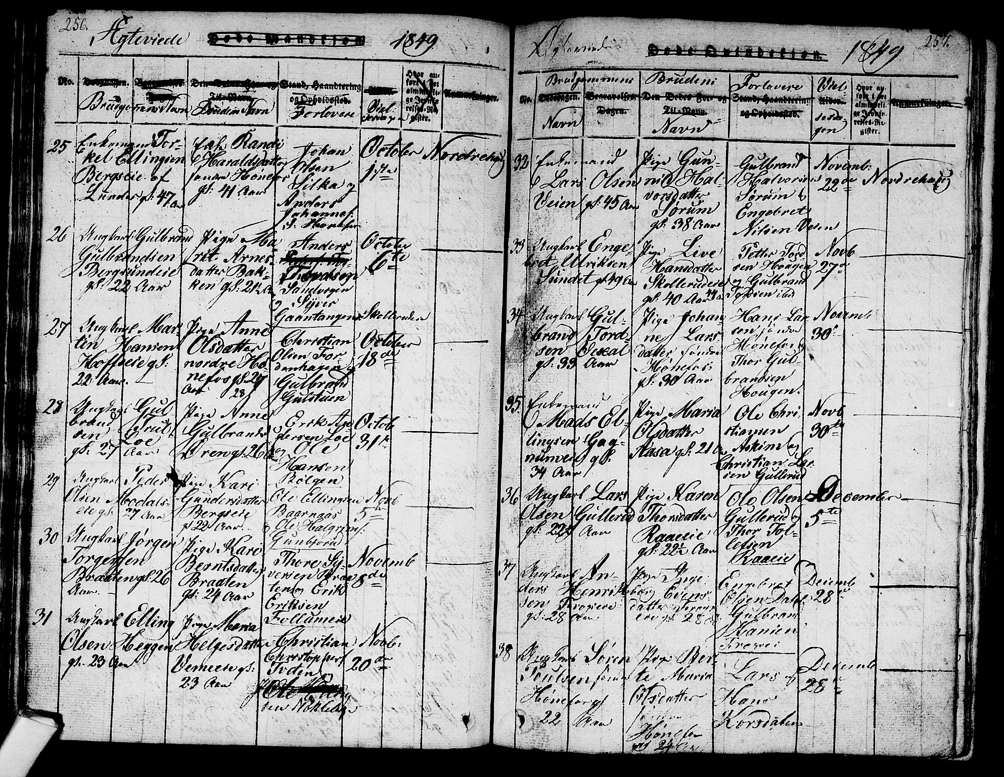 Norderhov kirkebøker, AV/SAKO-A-237/G/Ga/L0003: Parish register (copy) no. I 3 /1, 1814-1876, p. 256-257