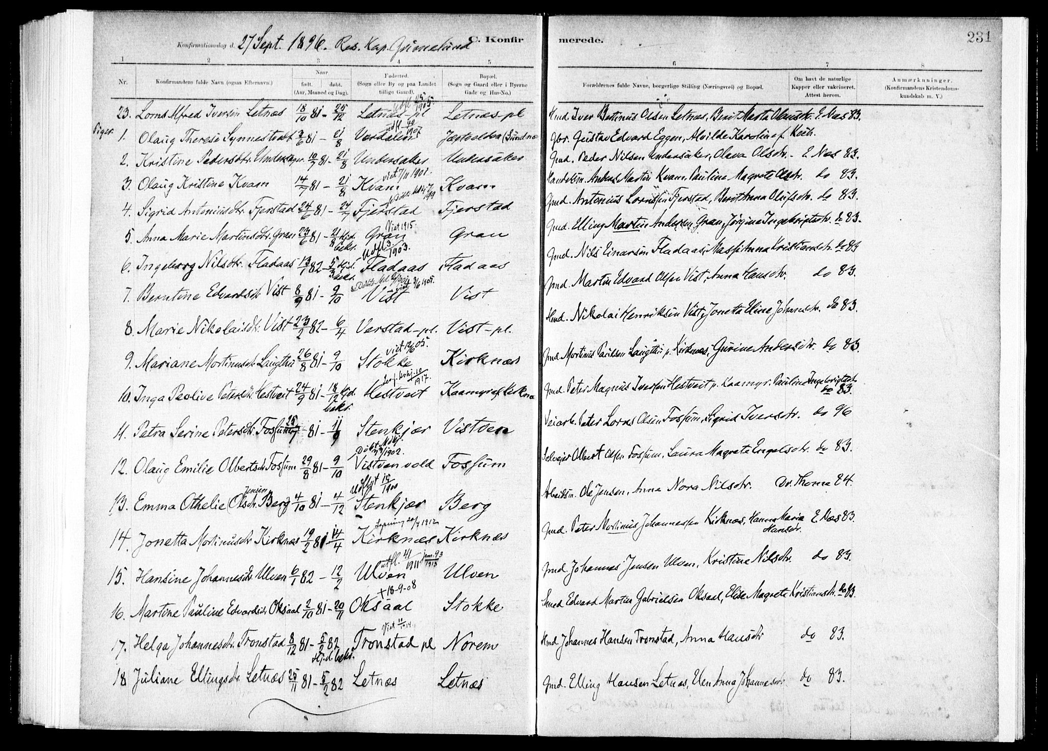 Ministerialprotokoller, klokkerbøker og fødselsregistre - Nord-Trøndelag, SAT/A-1458/730/L0285: Parish register (official) no. 730A10, 1879-1914, p. 231