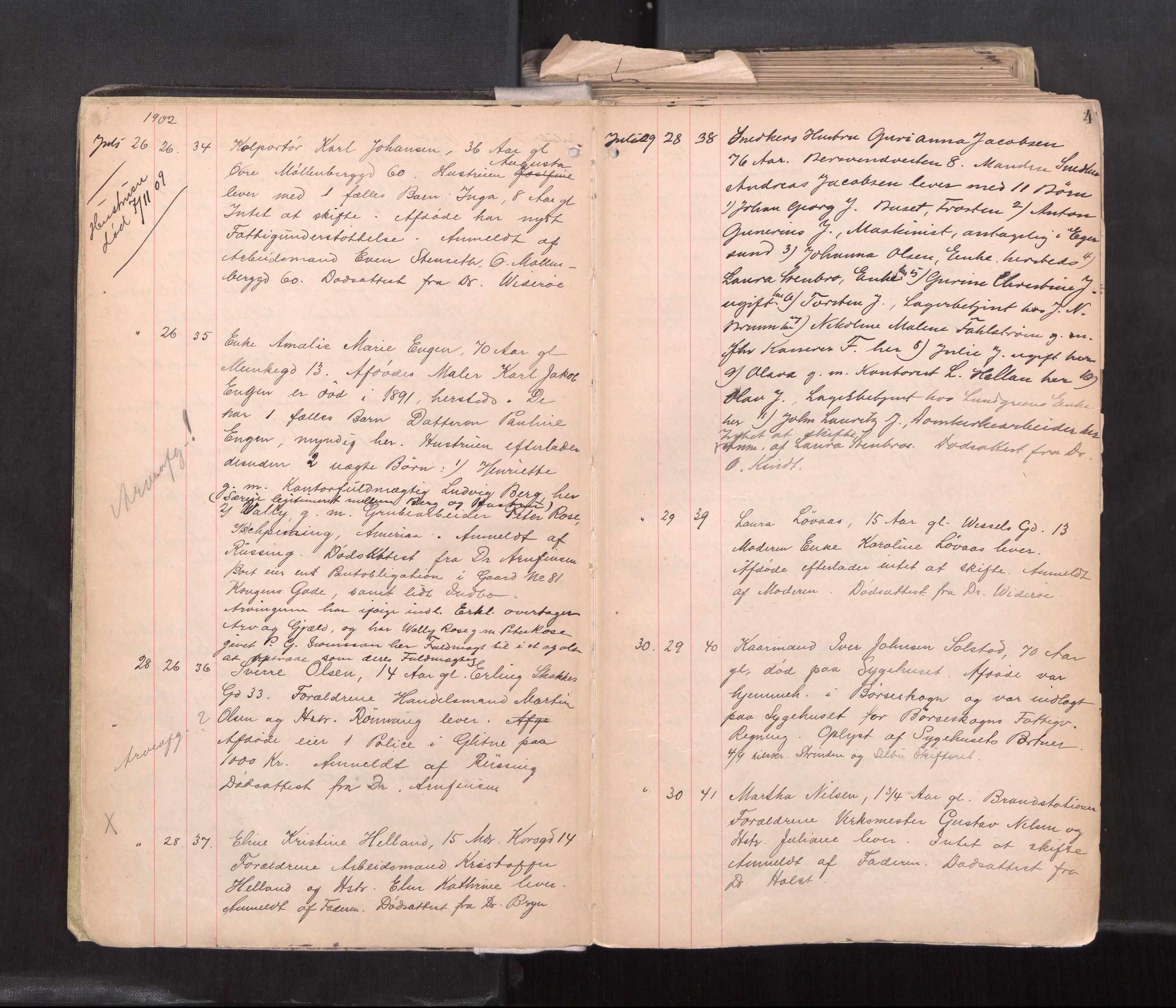 Trondheim byfogd, AV/SAT-A-0003/1/3/3L/L0006: Dødsanmeldelsesprotokoll - U, 1902-1908, p. 4