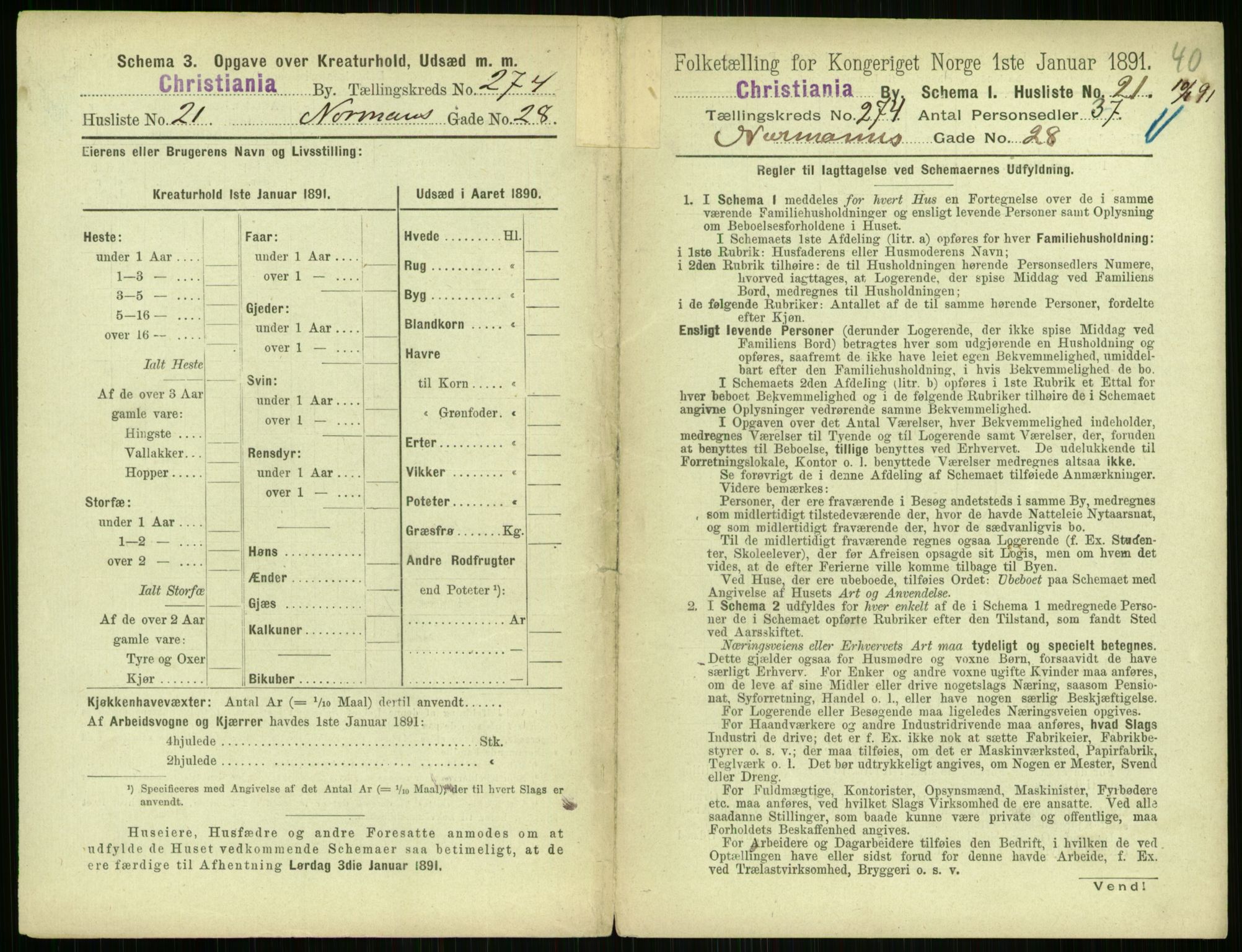 RA, 1891 census for 0301 Kristiania, 1891, p. 166394