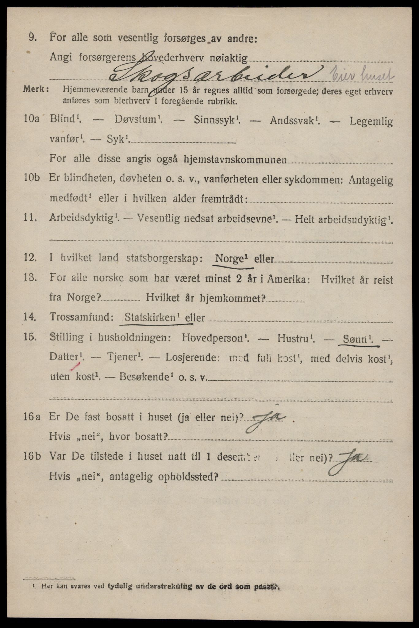 SAST, 1920 census for Årdal, 1920, p. 871