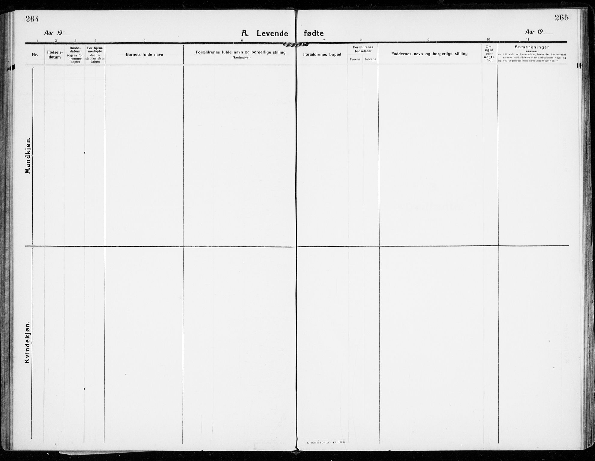 Strømsgodset kirkebøker, SAKO/A-324/F/Fa/L0002: Parish register (official) no. 2, 1910-1920, p. 264-265