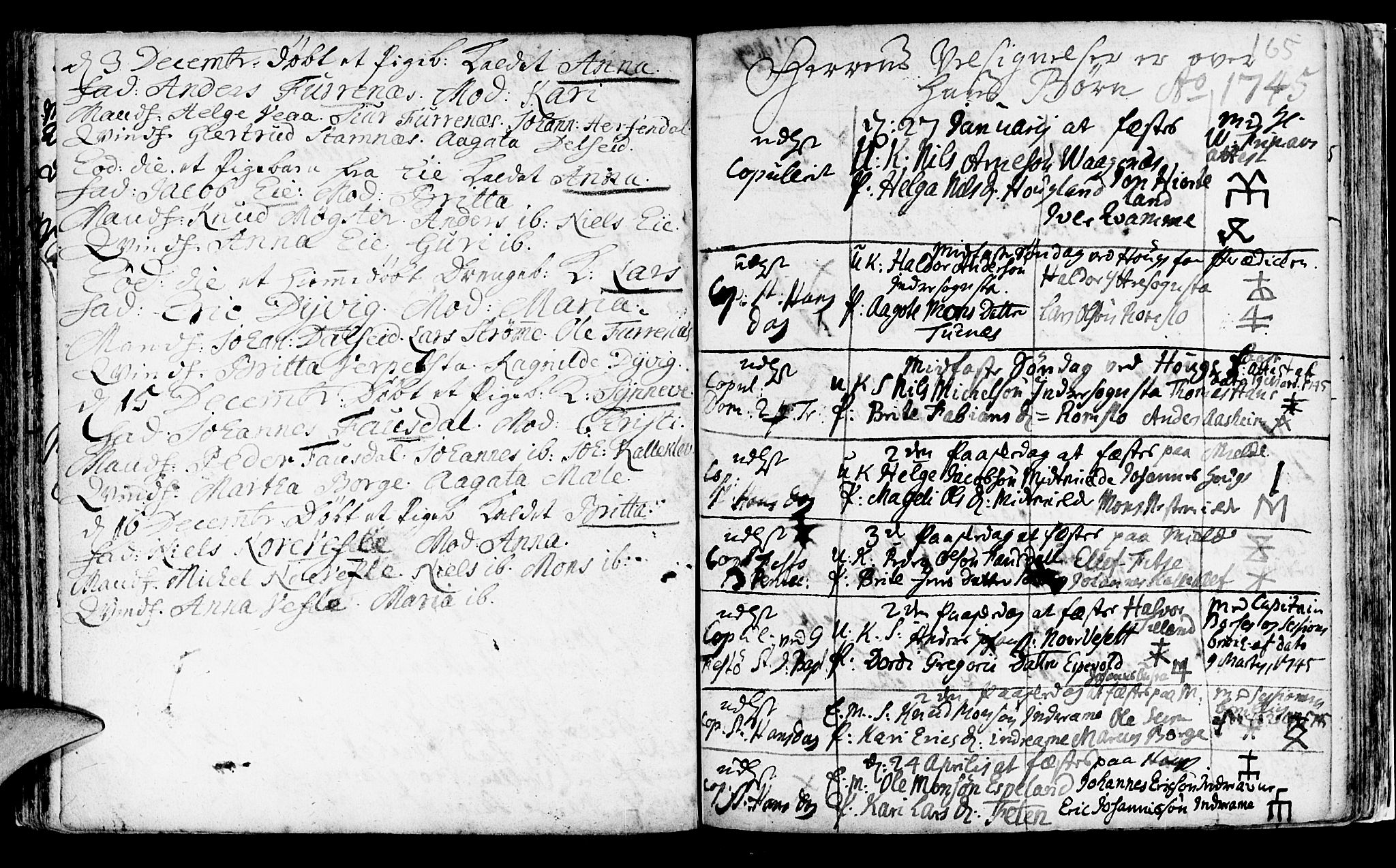 Haus sokneprestembete, AV/SAB-A-75601/H/Haa: Parish register (official) no. A 5, 1733-1747, p. 165