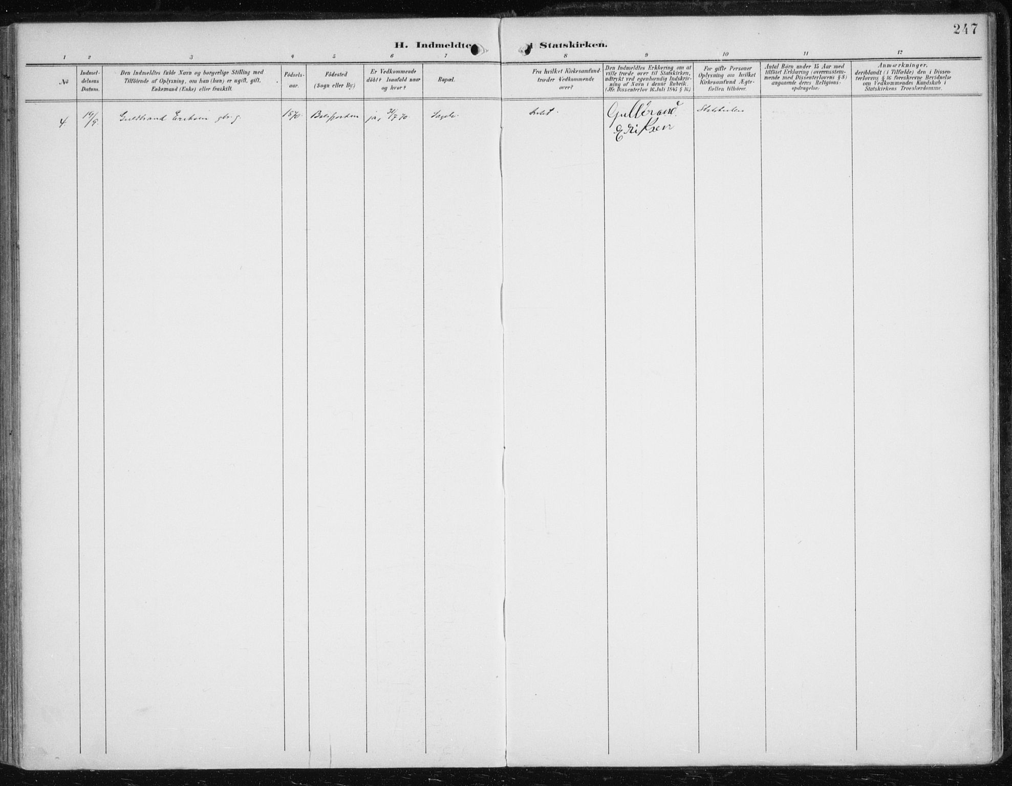 Balsfjord sokneprestembete, SATØ/S-1303/G/Ga/L0006kirke: Parish register (official) no. 6, 1897-1909, p. 247