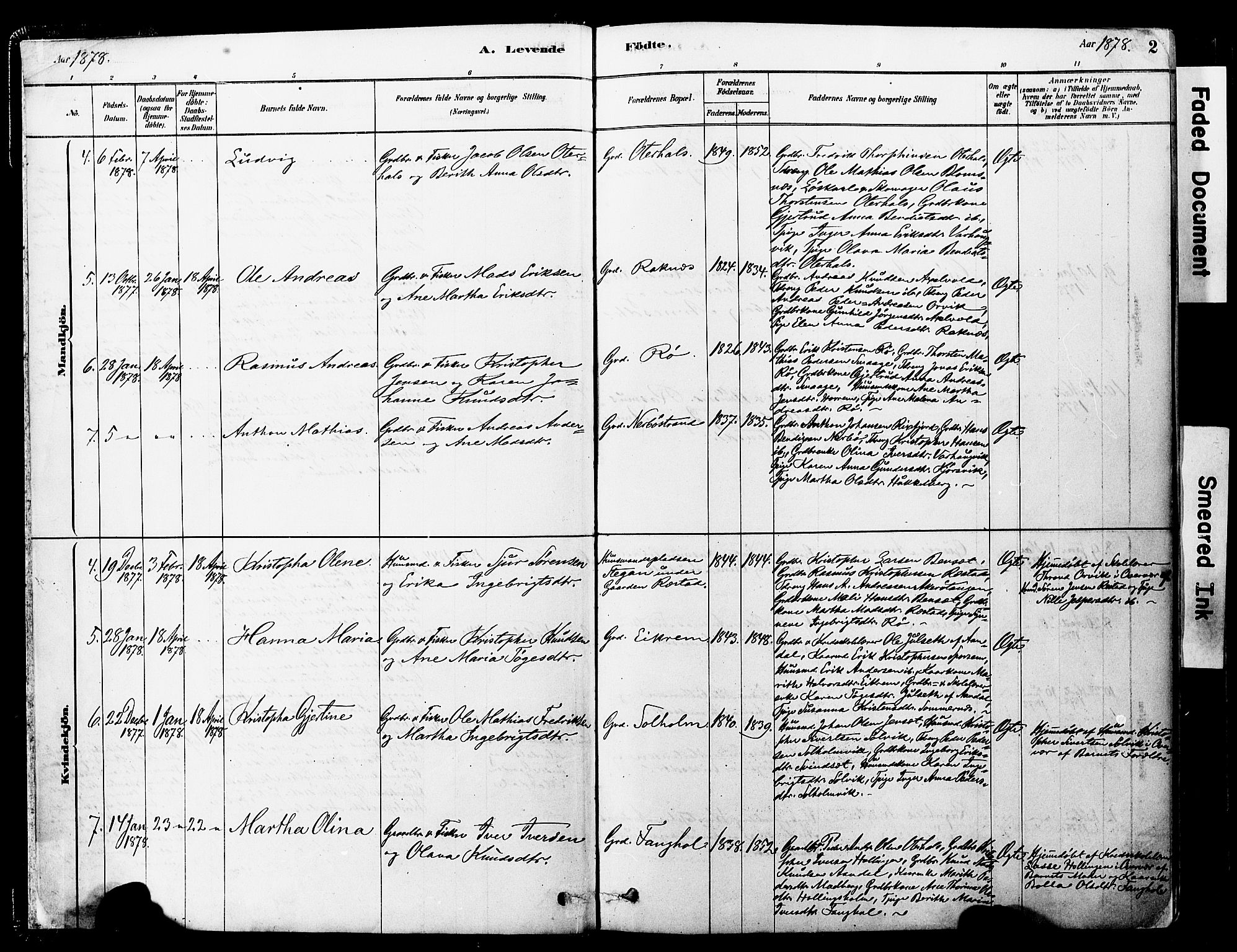 Ministerialprotokoller, klokkerbøker og fødselsregistre - Møre og Romsdal, SAT/A-1454/560/L0721: Parish register (official) no. 560A05, 1878-1917, p. 2