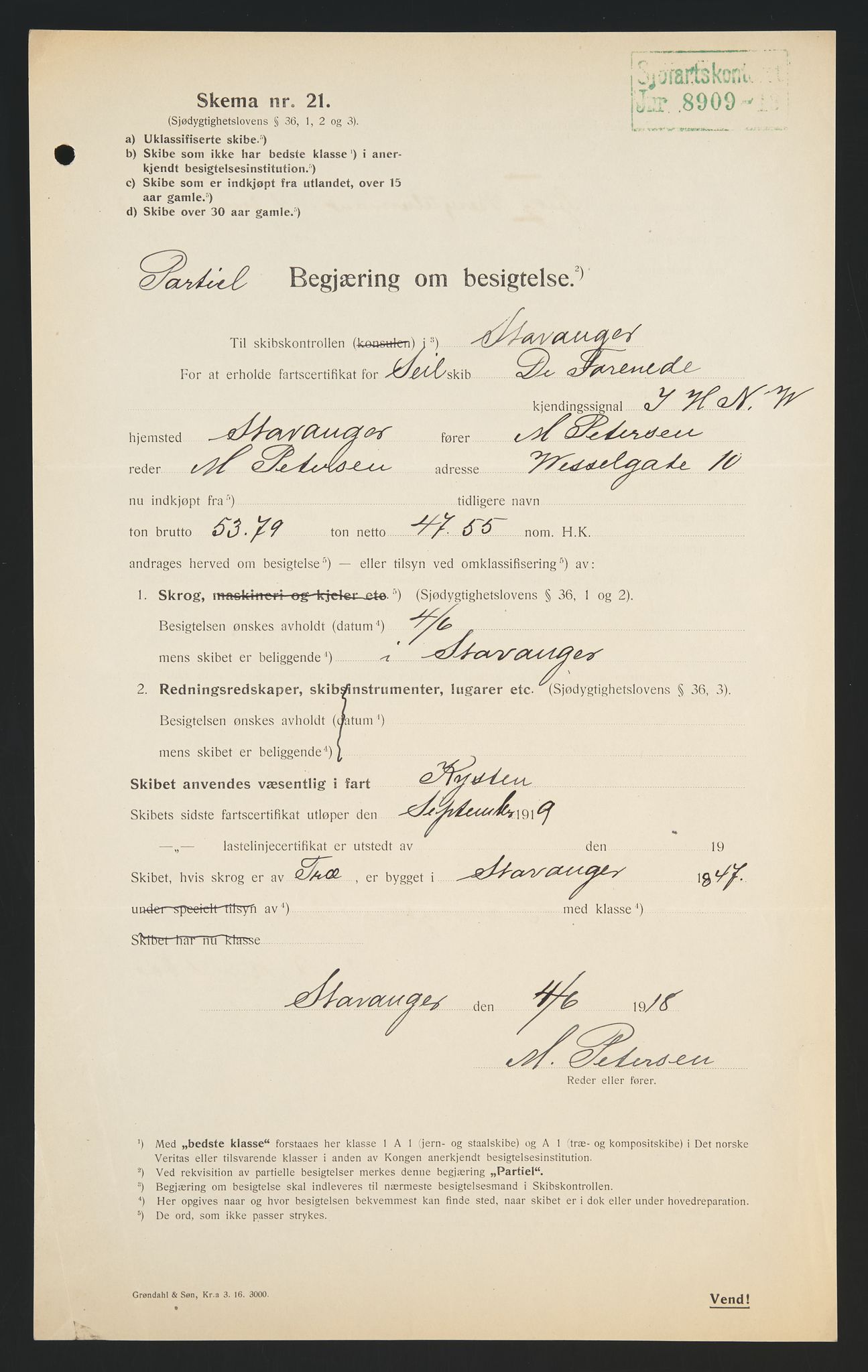 Sjøfartsdirektoratet med forløpere, skipsmapper slettede skip, AV/RA-S-4998/F/Fa/L0235: --, 1847-1930, p. 464