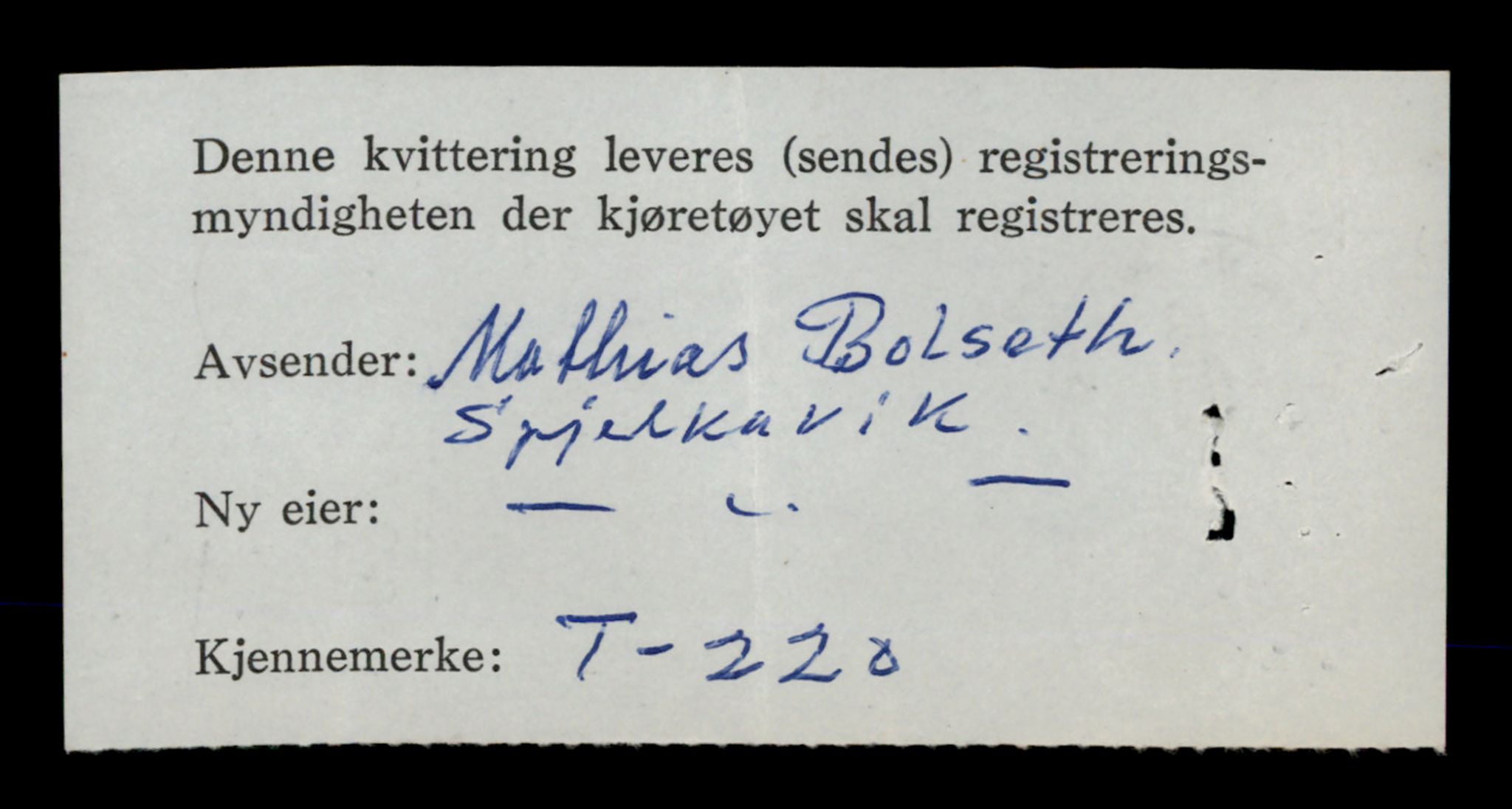 Møre og Romsdal vegkontor - Ålesund trafikkstasjon, SAT/A-4099/F/Fe/L0002: Registreringskort for kjøretøy T 128 - T 231, 1927-1998, p. 2713