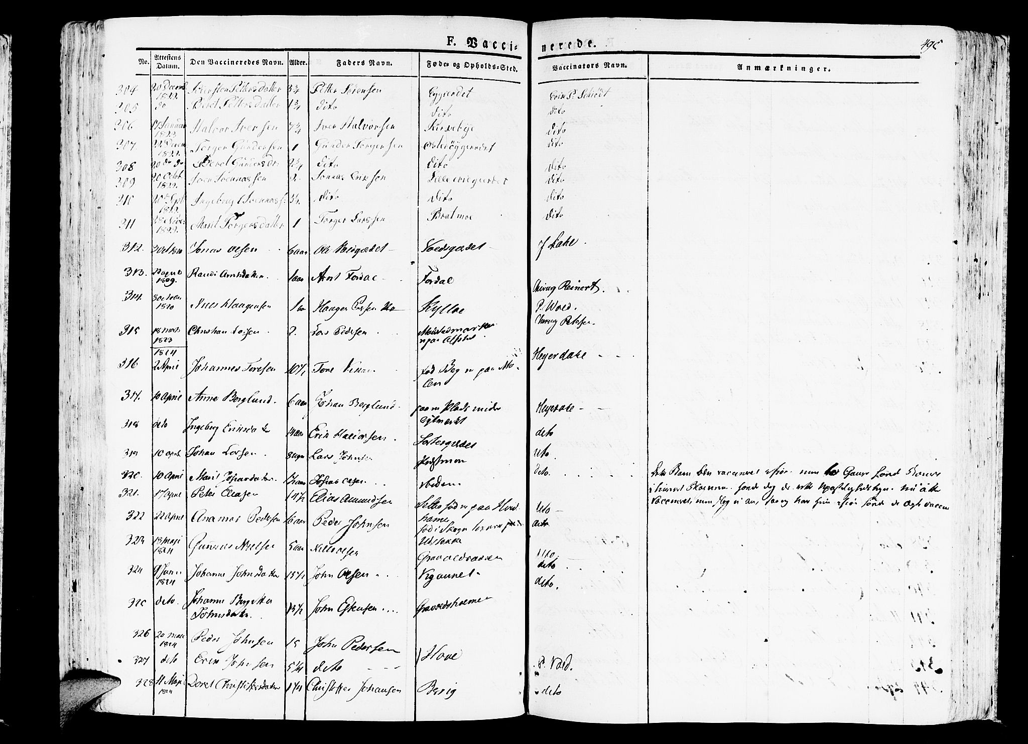 Ministerialprotokoller, klokkerbøker og fødselsregistre - Nord-Trøndelag, SAT/A-1458/709/L0070: Parish register (official) no. 709A10, 1820-1832, p. 495