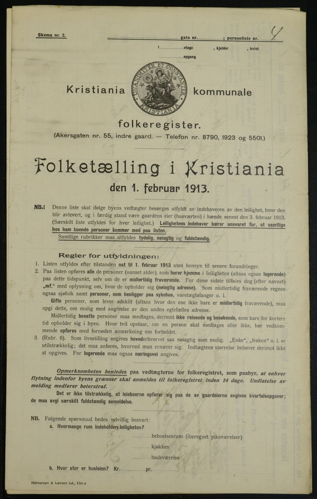 OBA, Municipal Census 1913 for Kristiania, 1913, p. 9062