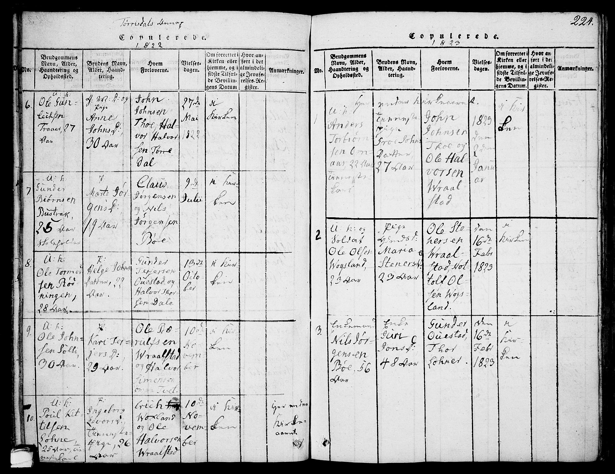 Drangedal kirkebøker, SAKO/A-258/F/Fa/L0005: Parish register (official) no. 5 /2, 1814-1831, p. 224