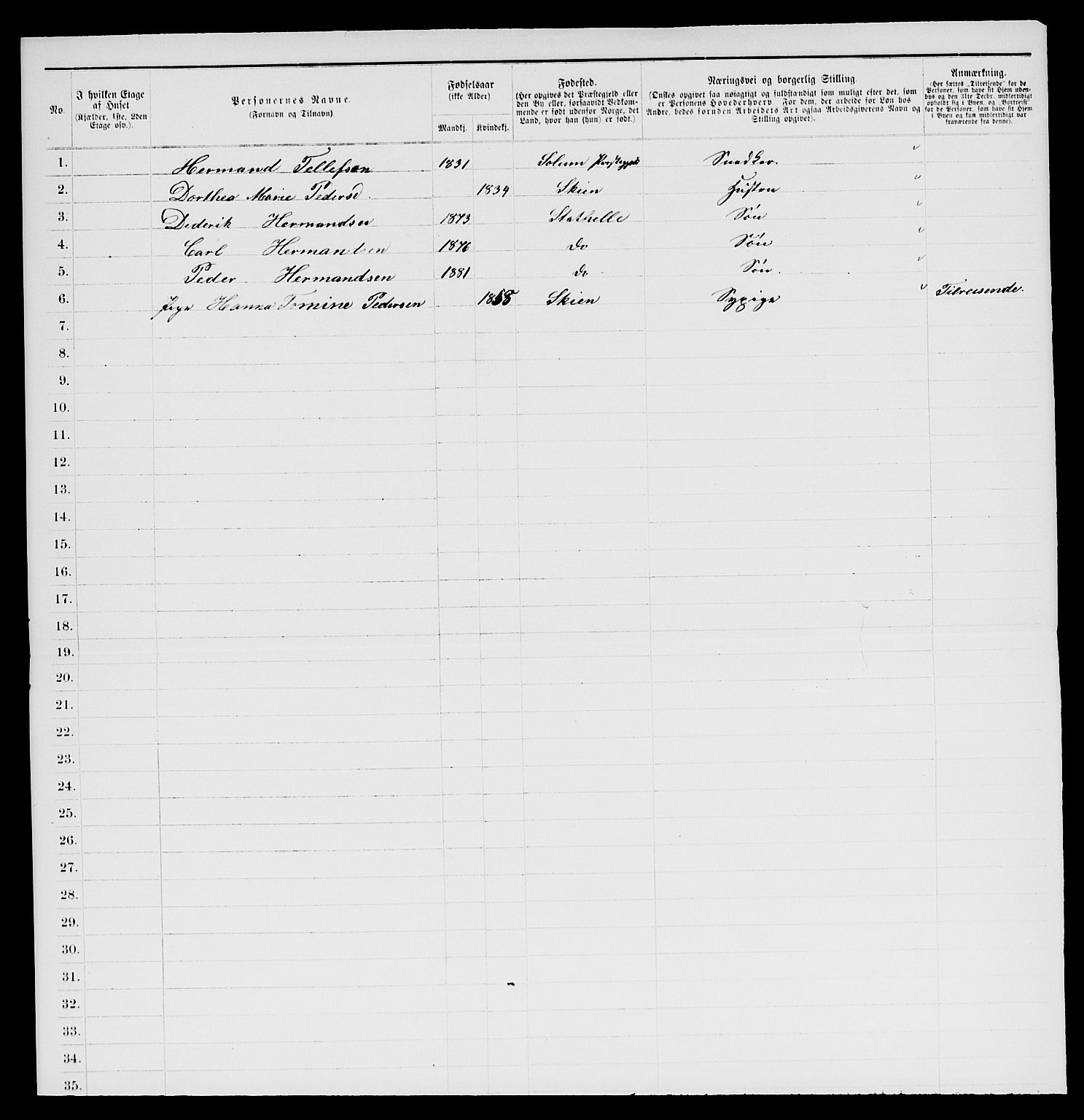 SAKO, 1885 census for 0803 Stathelle, 1885, p. 183