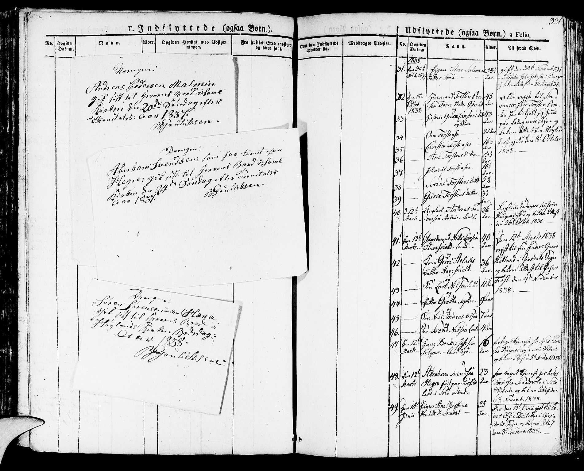 Høyland sokneprestkontor, SAST/A-101799/001/30BA/L0007: Parish register (official) no. A 7 /1, 1825-1841, p. 321