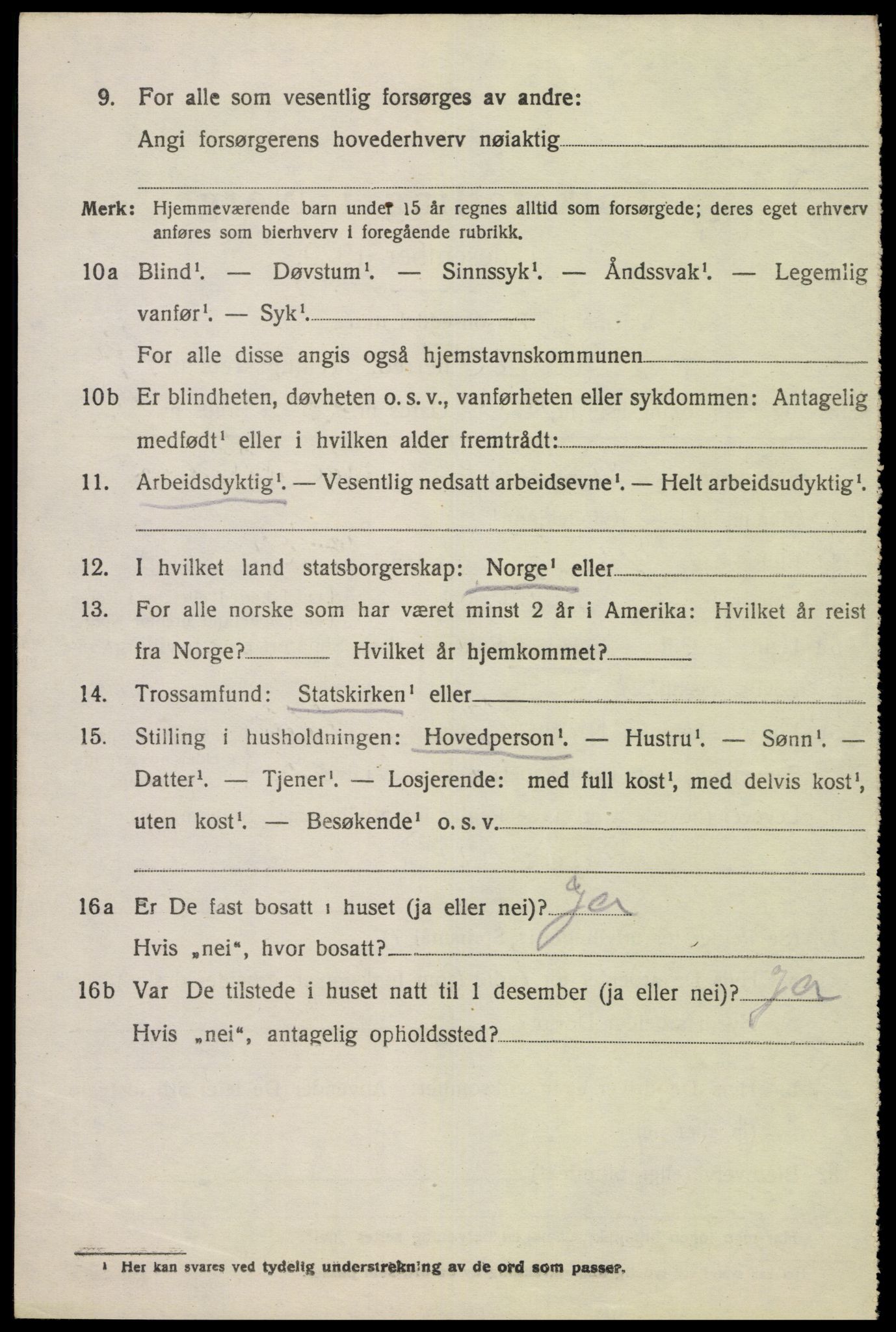 SAK, 1920 census for Lista, 1920, p. 7806