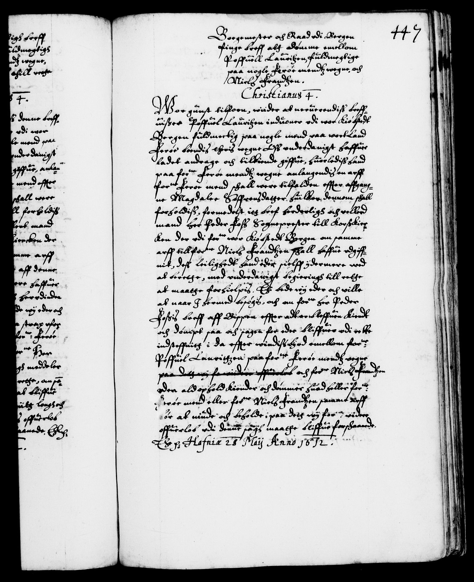 Danske Kanselli 1572-1799, RA/EA-3023/F/Fc/Fca/Fcab/L0003: Norske tegnelser (mikrofilm), 1596-1616, p. 447a