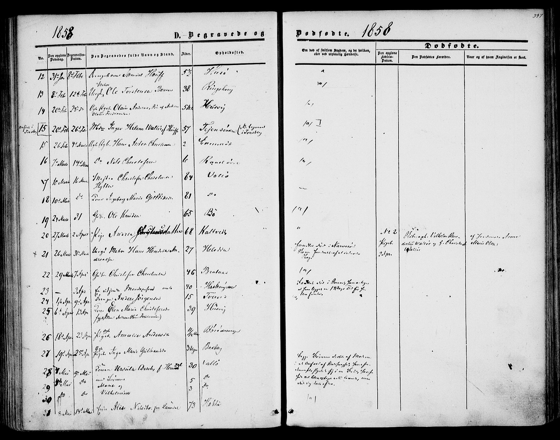 Sem kirkebøker, AV/SAKO-A-5/F/Fa/L0007: Parish register (official) no. I 7, 1856-1865, p. 397