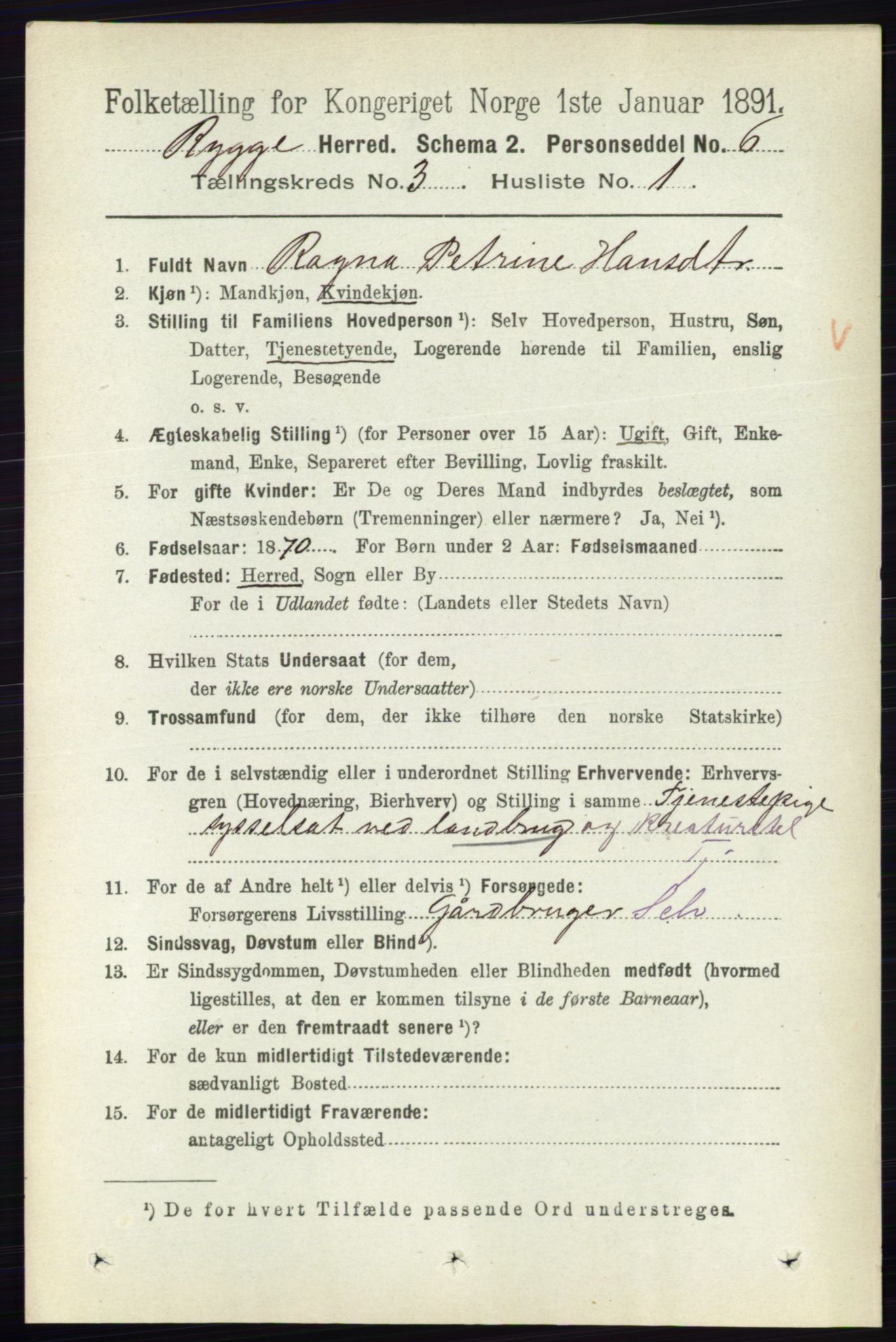 RA, 1891 census for 0136 Rygge, 1891, p. 1673