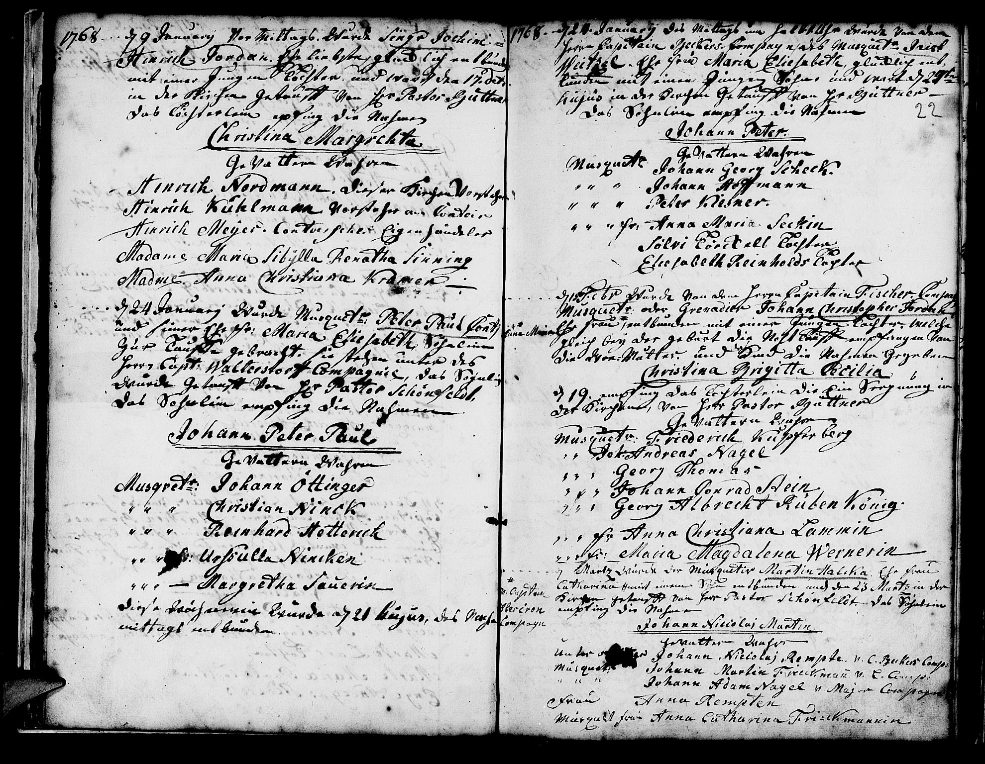 Mariakirken Sokneprestembete, SAB/A-76901/H/Haa/L0001: Parish register (official) no. A 1, 1740-1784, p. 22