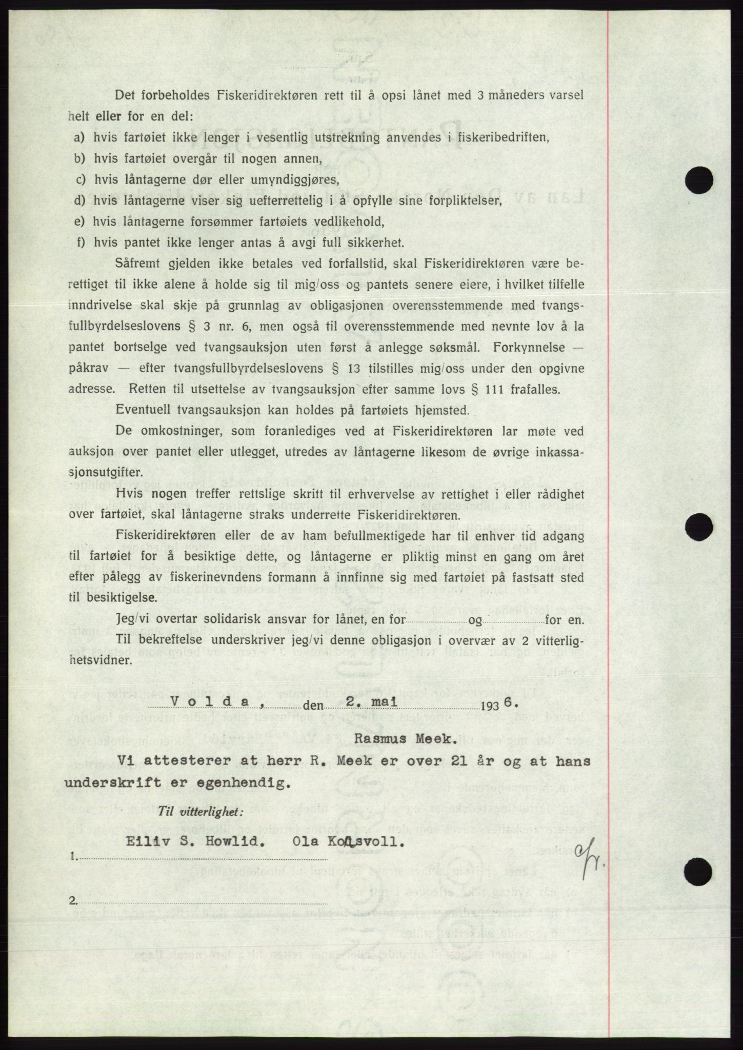 Søre Sunnmøre sorenskriveri, AV/SAT-A-4122/1/2/2C/L0060: Mortgage book no. 54, 1935-1936, Deed date: 16.05.1936