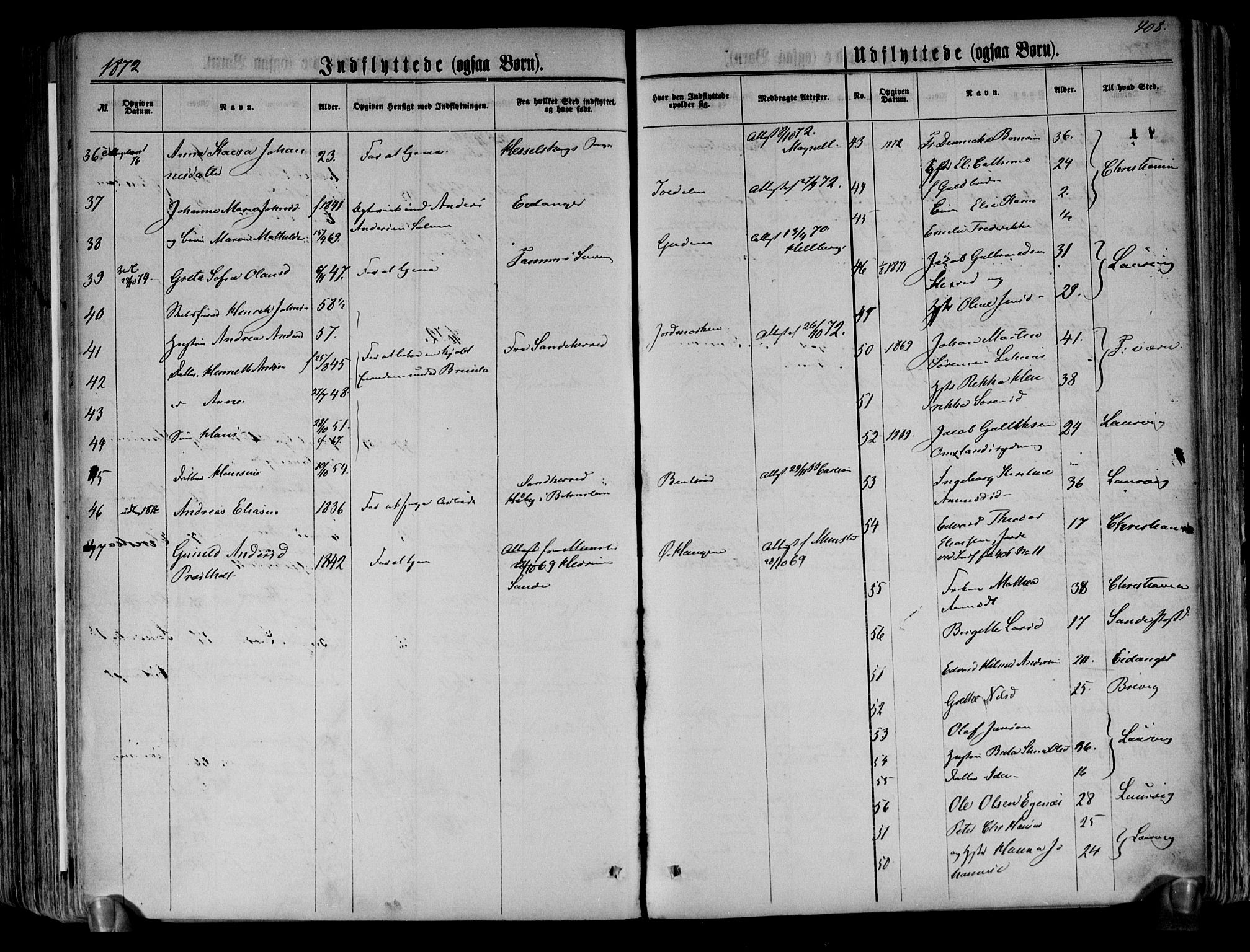 Brunlanes kirkebøker, AV/SAKO-A-342/F/Fa/L0005: Parish register (official) no. I 5, 1862-1877, p. 409