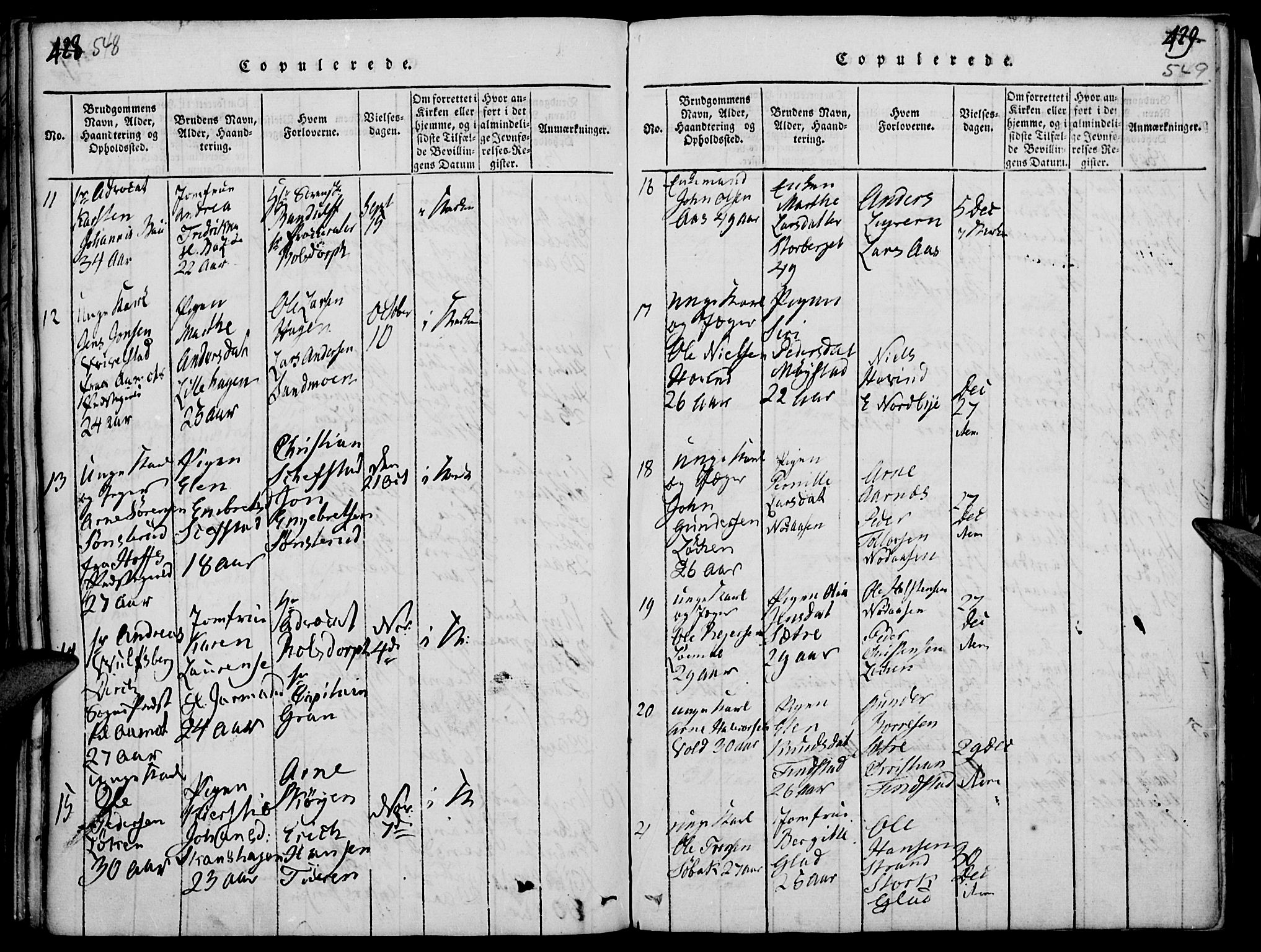 Elverum prestekontor, AV/SAH-PREST-044/H/Ha/Haa/L0007: Parish register (official) no. 7, 1815-1830, p. 548-549