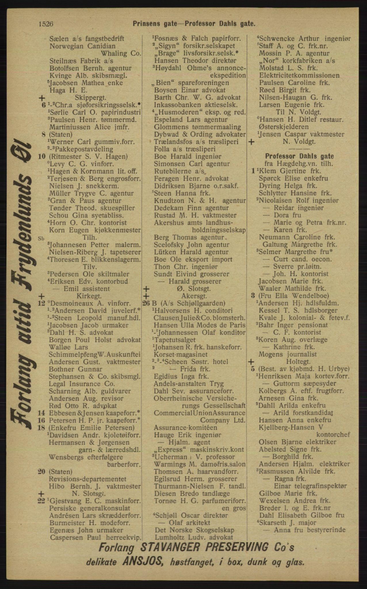 Kristiania/Oslo adressebok, PUBL/-, 1913, p. 1482