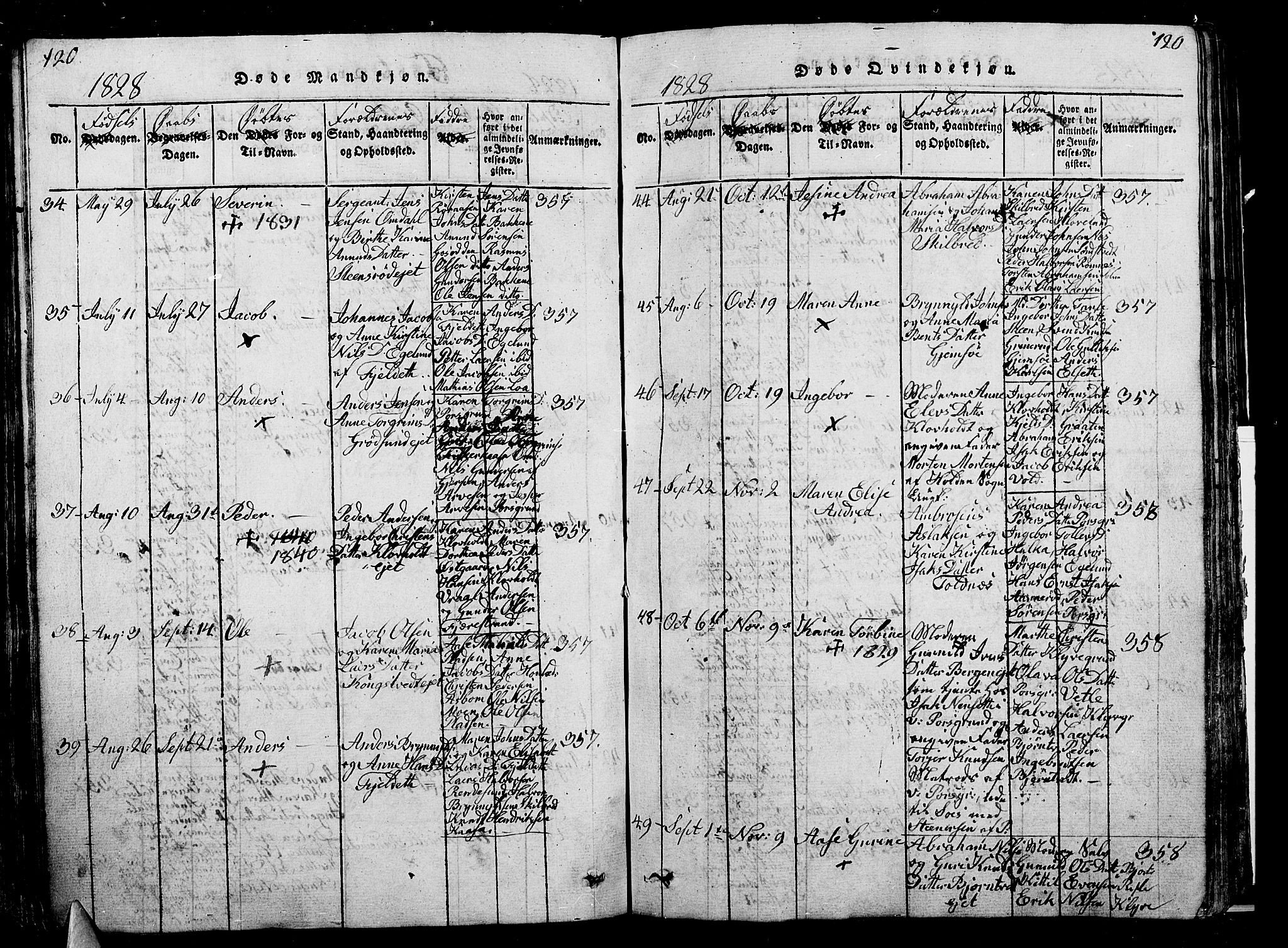 Solum kirkebøker, AV/SAKO-A-306/G/Ga/L0001: Parish register (copy) no. I 1, 1814-1833, p. 120