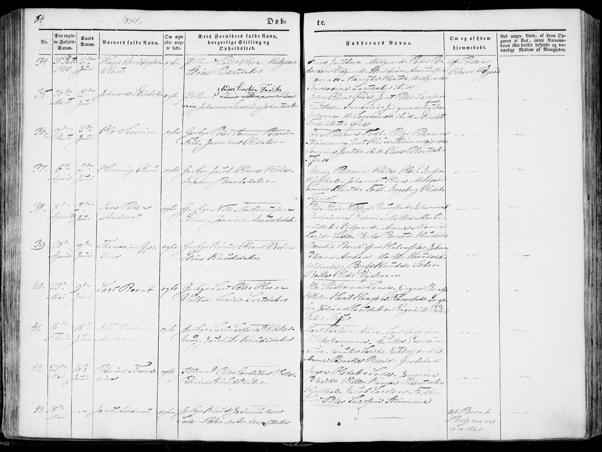Ministerialprotokoller, klokkerbøker og fødselsregistre - Møre og Romsdal, AV/SAT-A-1454/522/L0313: Parish register (official) no. 522A08, 1852-1862, p. 84