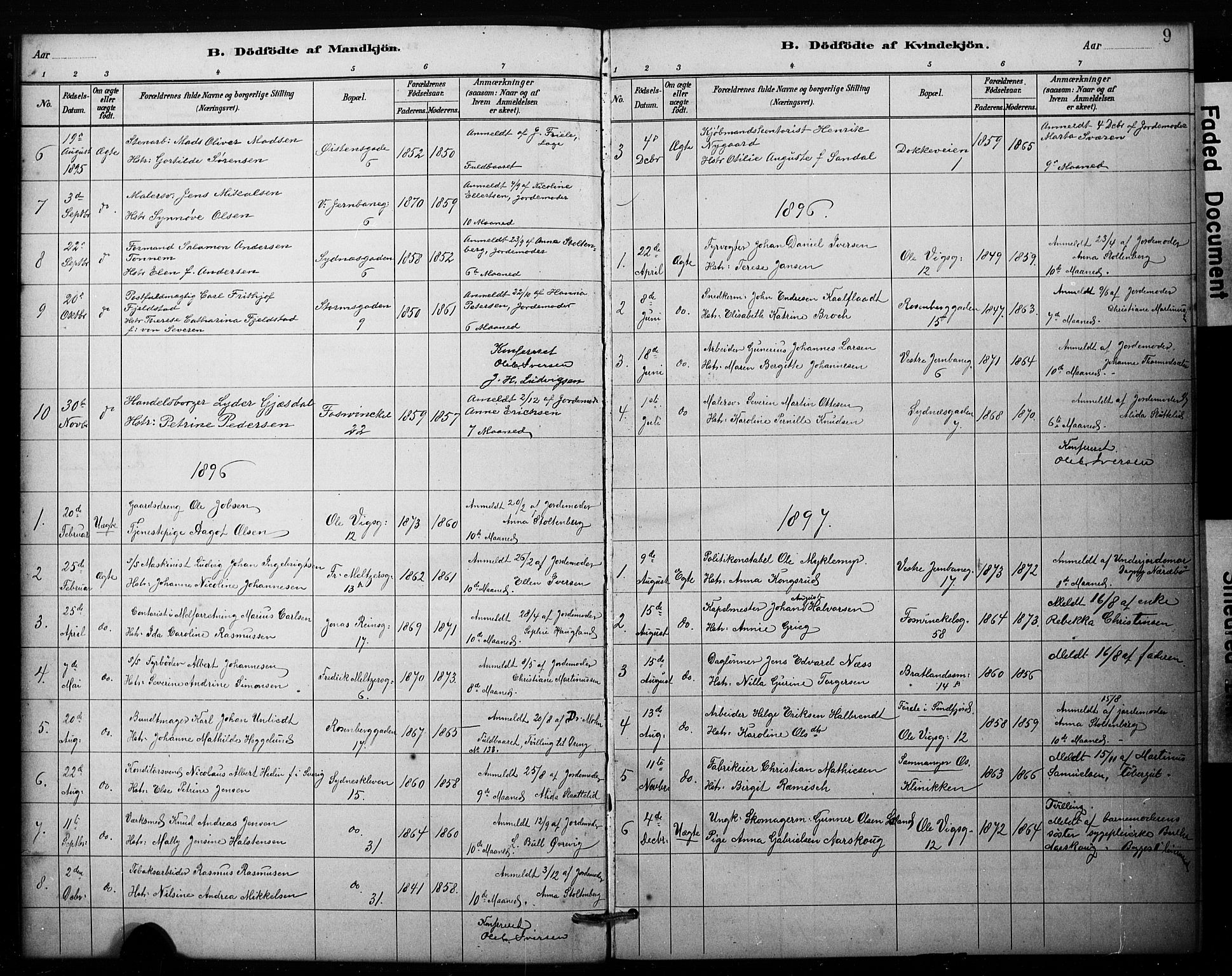 Johanneskirken sokneprestembete, SAB/A-76001/H/Hab: Parish register (copy) no. E 1, 1885-1915, p. 9