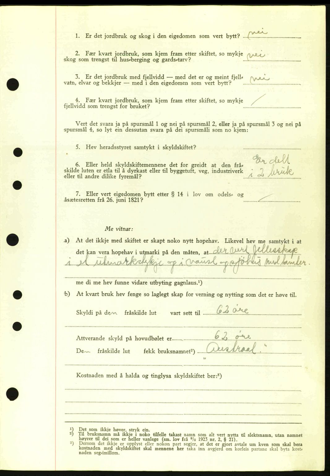 Nordre Sunnmøre sorenskriveri, AV/SAT-A-0006/1/2/2C/2Ca: Mortgage book no. A13, 1942-1942, Diary no: : 779/1942