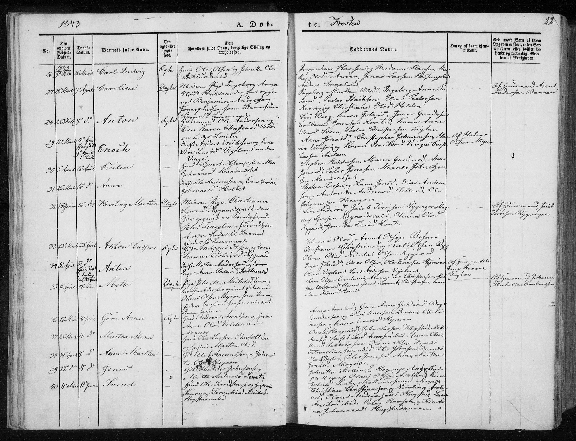 Ministerialprotokoller, klokkerbøker og fødselsregistre - Nord-Trøndelag, AV/SAT-A-1458/713/L0115: Parish register (official) no. 713A06, 1838-1851, p. 22