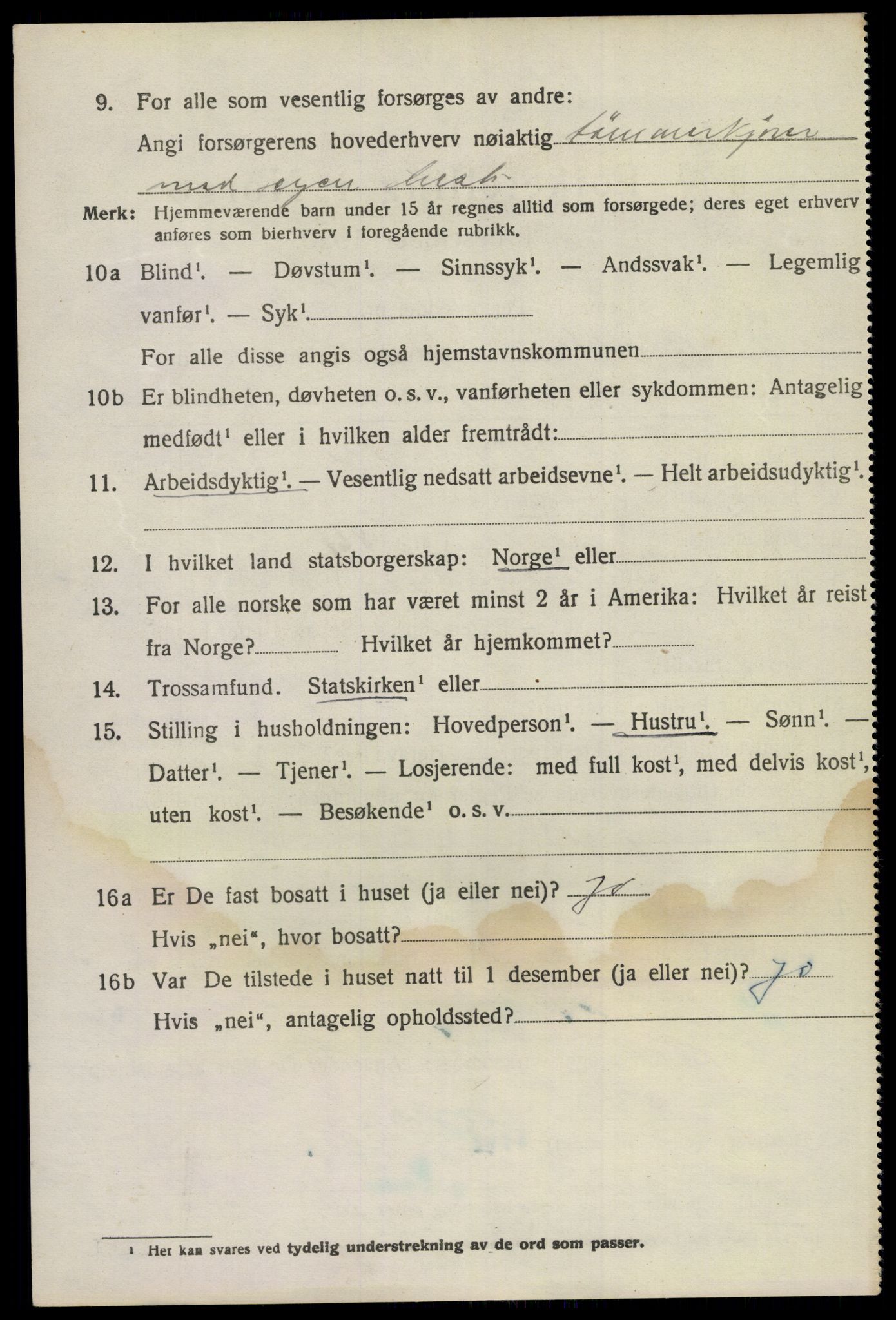 SAKO, 1920 census for Bamble, 1920, p. 11484