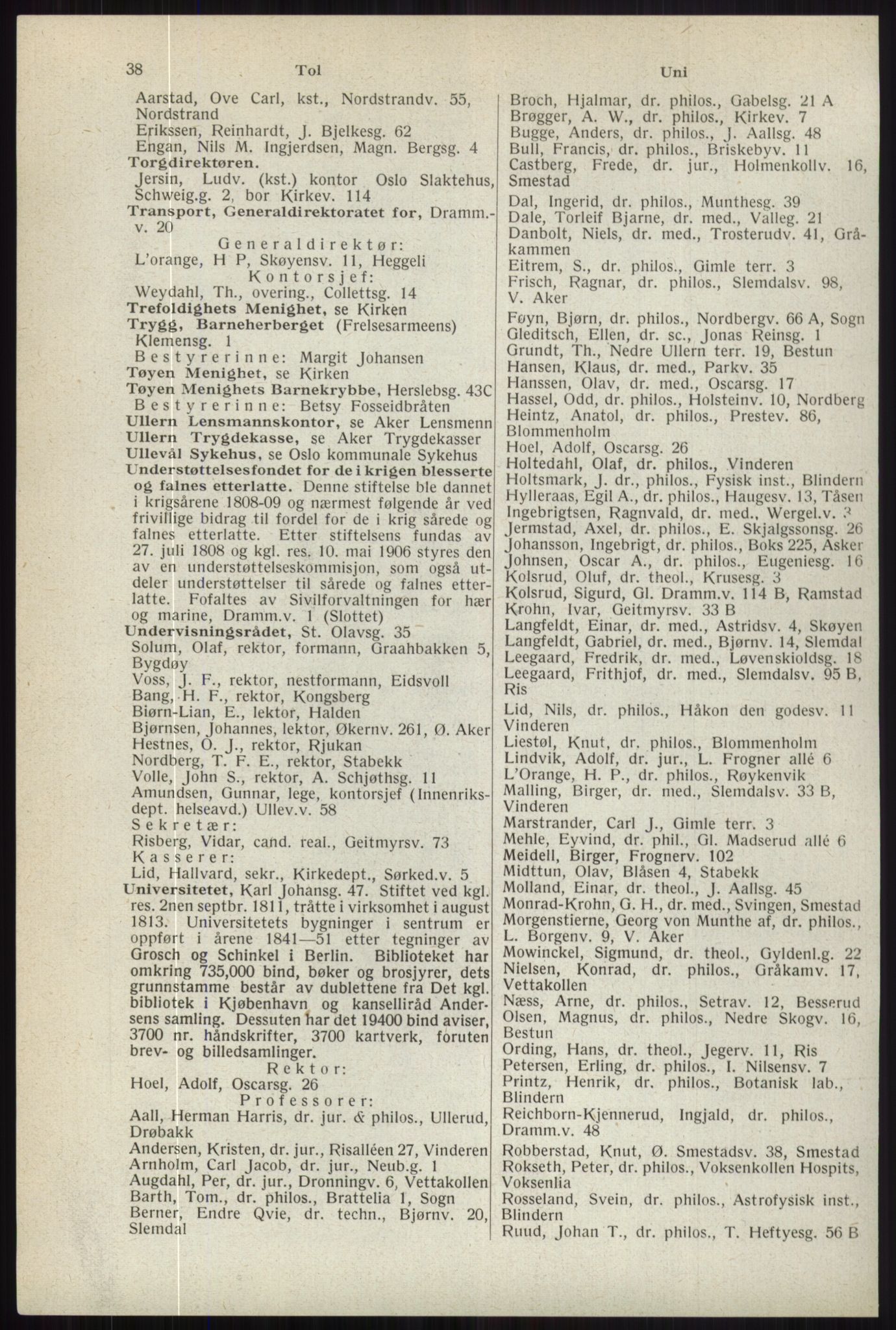 Kristiania/Oslo adressebok, PUBL/-, 1944, p. 38