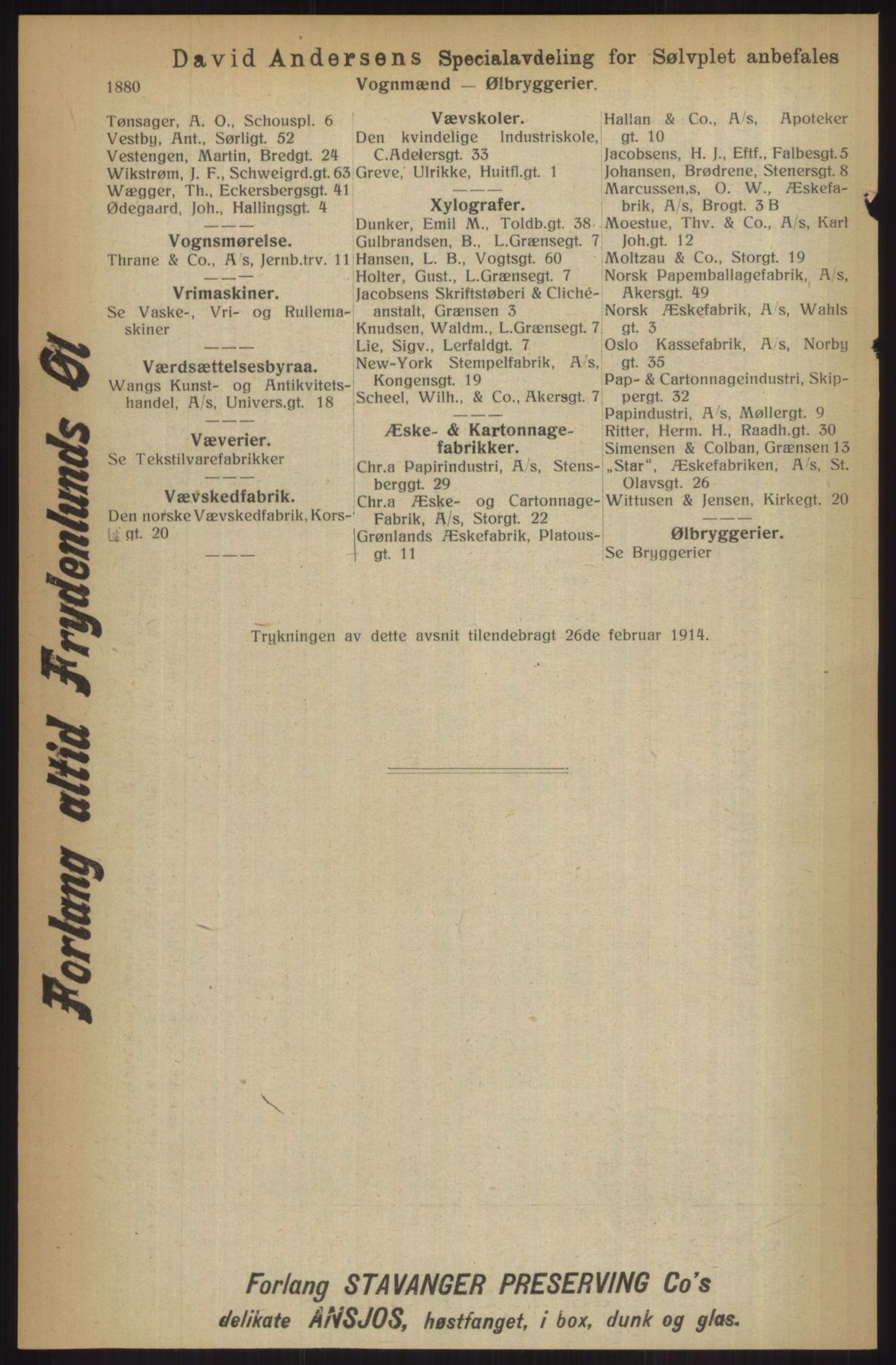 Kristiania/Oslo adressebok, PUBL/-, 1914, p. 1880