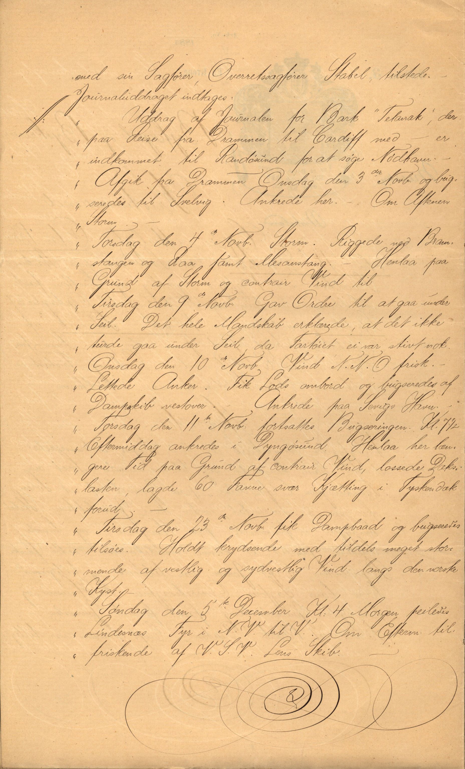 Pa 63 - Østlandske skibsassuranceforening, VEMU/A-1079/G/Ga/L0019/0001: Havaridokumenter / Telanak, Telefon, Ternen, Sir John Lawrence, Benguela, 1886, p. 11