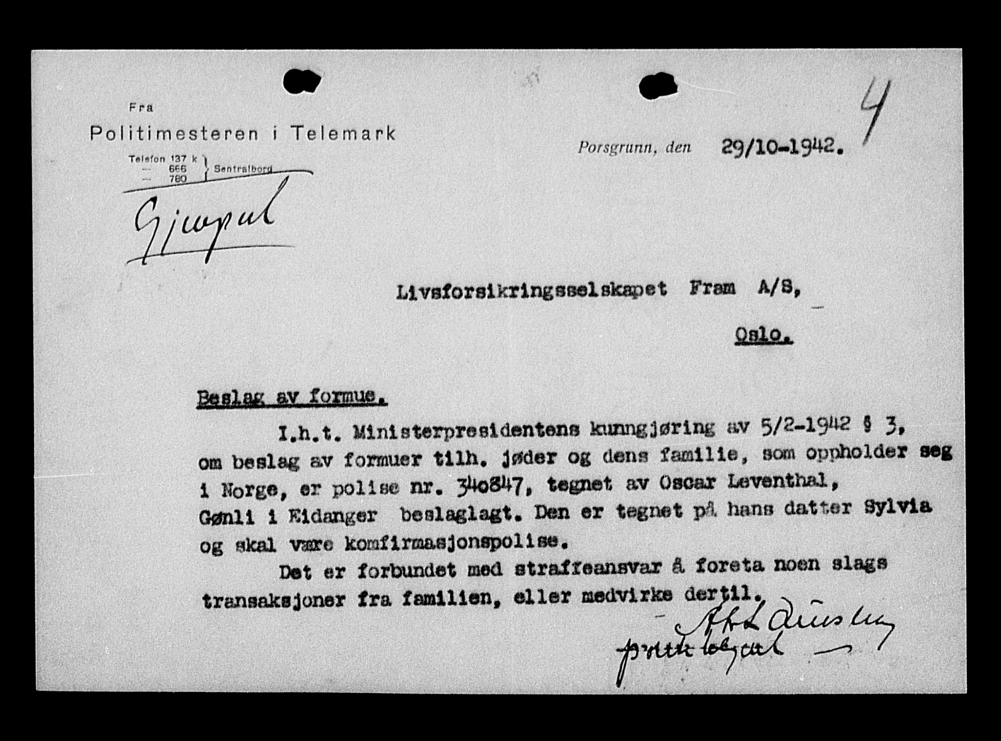 Justisdepartementet, Tilbakeføringskontoret for inndratte formuer, AV/RA-S-1564/H/Hc/Hcd/L1003: --, 1945-1947, p. 165