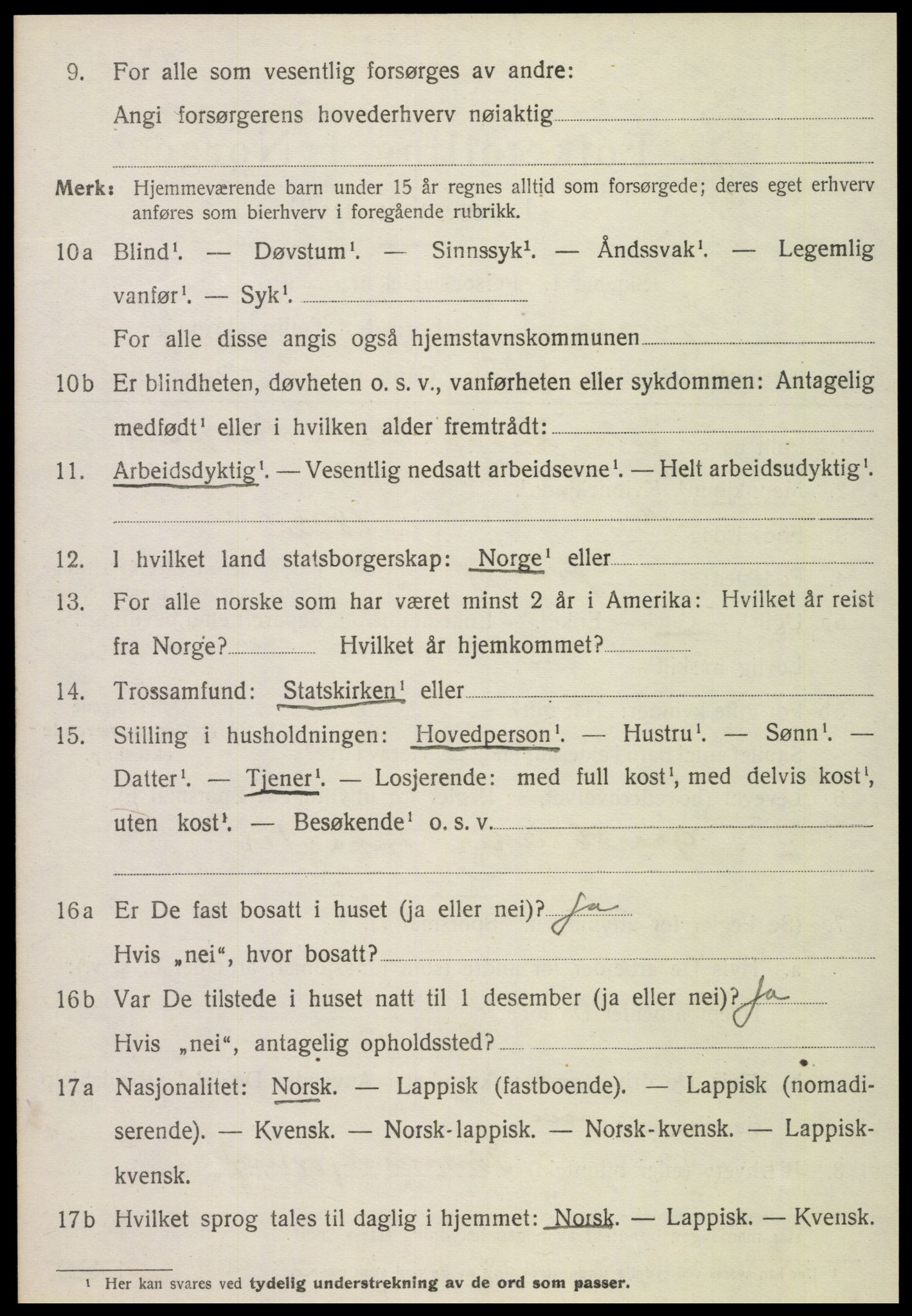 SAT, 1920 census for Grong, 1920, p. 6096