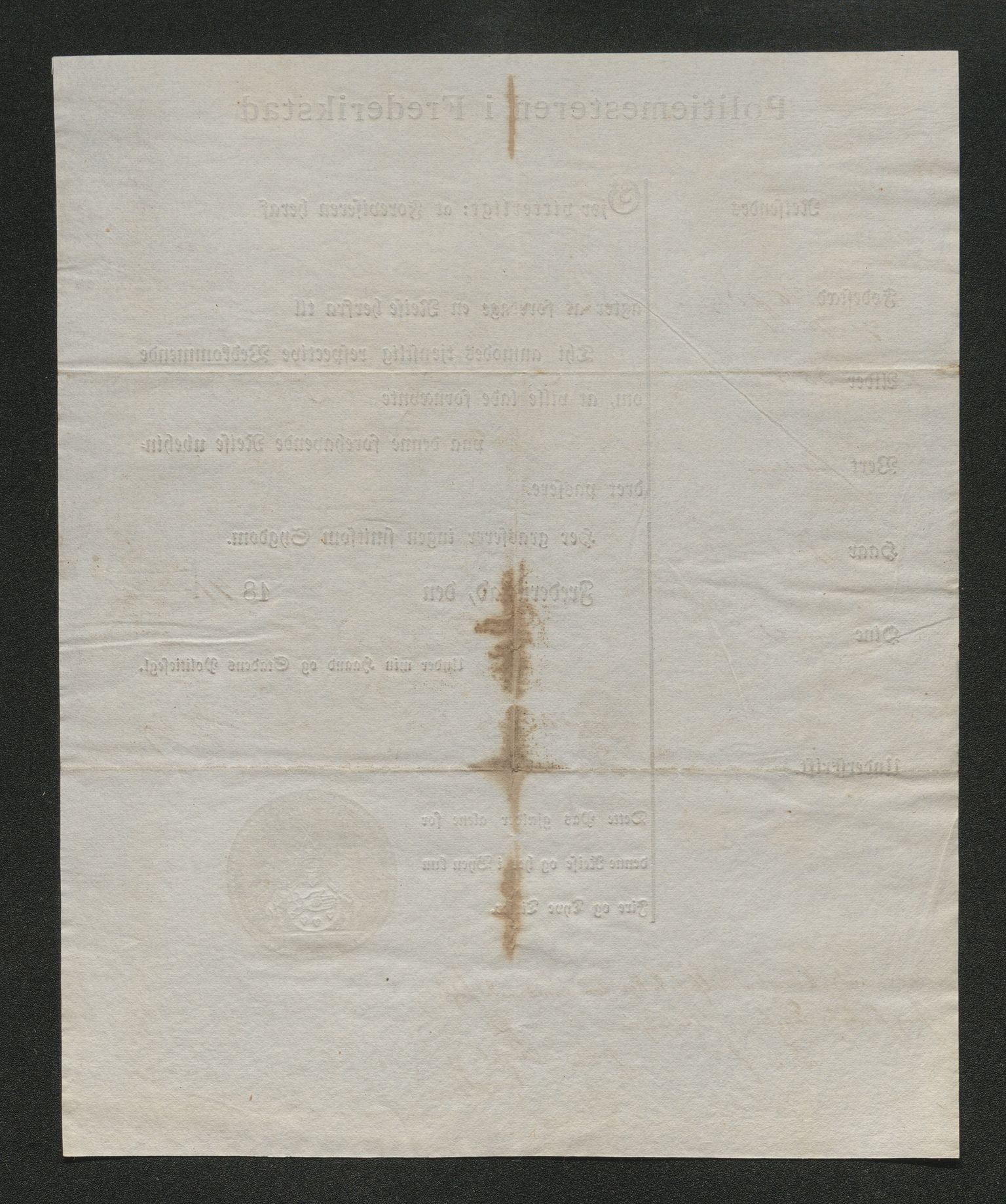 Drammen politikammer, SAKO/A-623/I/Ia/Iab/L0006: Innleverte pass, 1841-1842, p. 284