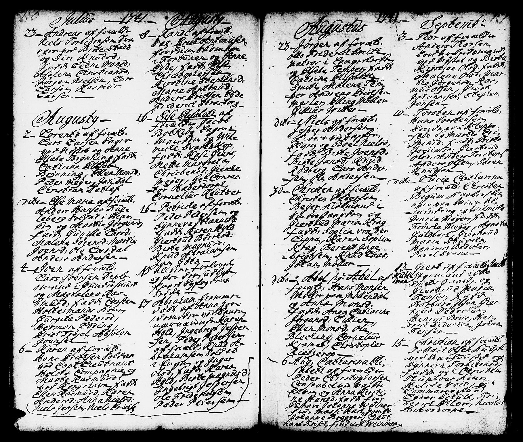 Domkirken sokneprestembete, AV/SAB-A-74801/H/Haa/L0002: Parish register (official) no. A 2, 1733-1750, p. 150-151