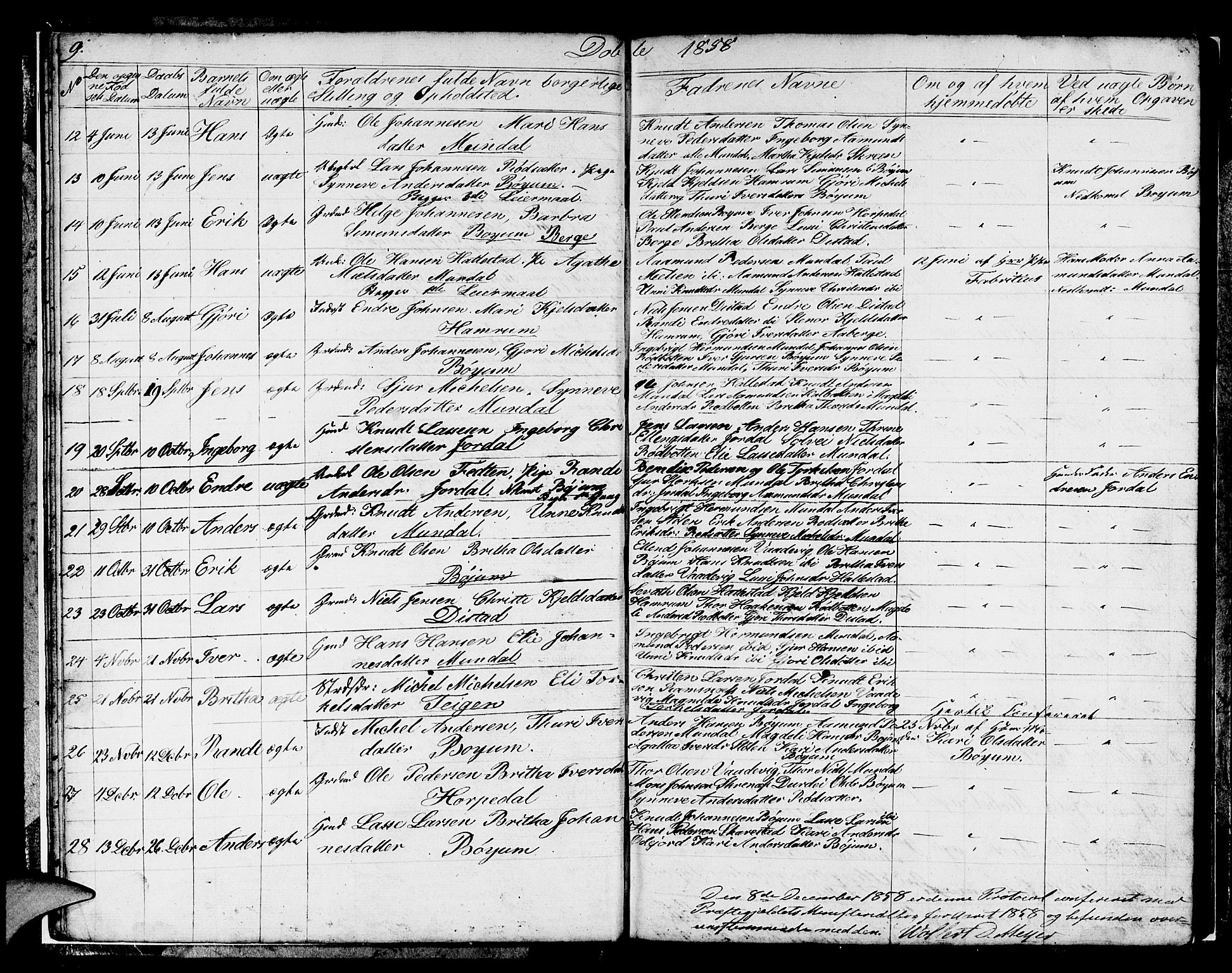 Balestrand sokneprestembete, SAB/A-79601/H/Hab/Habb/L0001: Parish register (copy) no. B 1, 1853-1879, p. 9