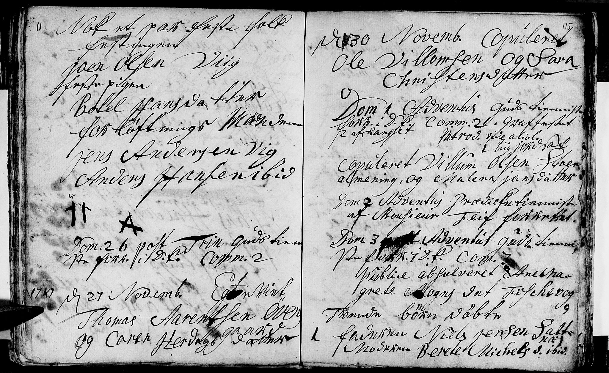 Ministerialprotokoller, klokkerbøker og fødselsregistre - Nordland, SAT/A-1459/847/L0662: Parish register (official) no. 847A02, 1735-1749, p. 115