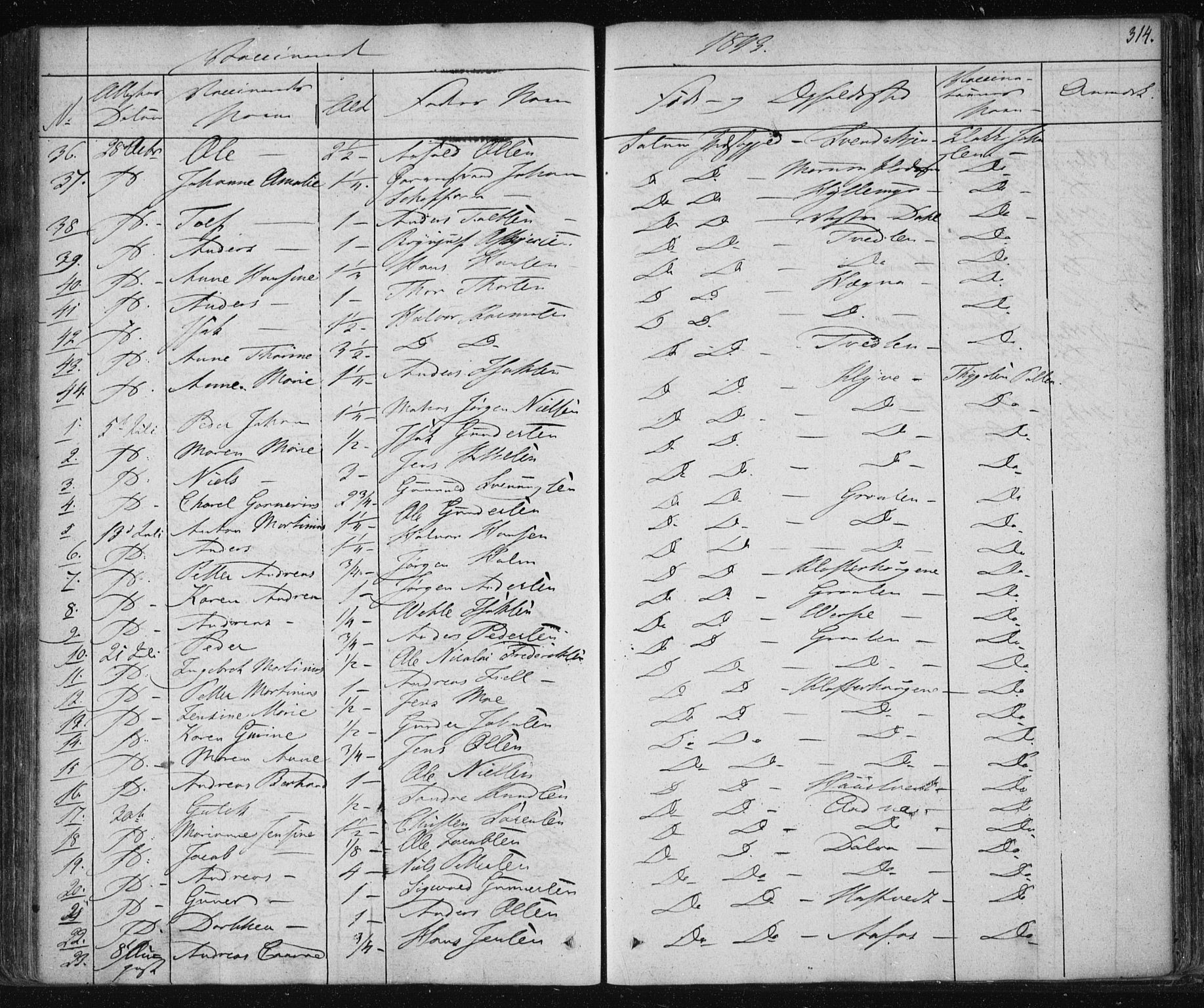 Solum kirkebøker, SAKO/A-306/F/Fa/L0005: Parish register (official) no. I 5, 1833-1843, p. 314
