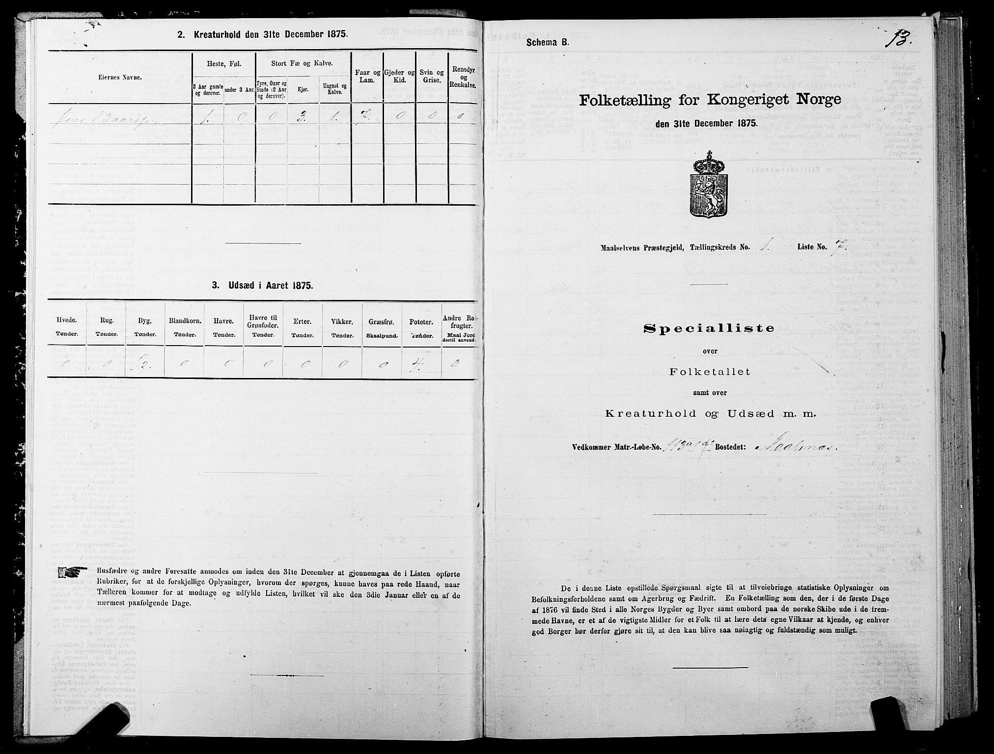 SATØ, 1875 census for 1924P Målselv, 1875, p. 1013