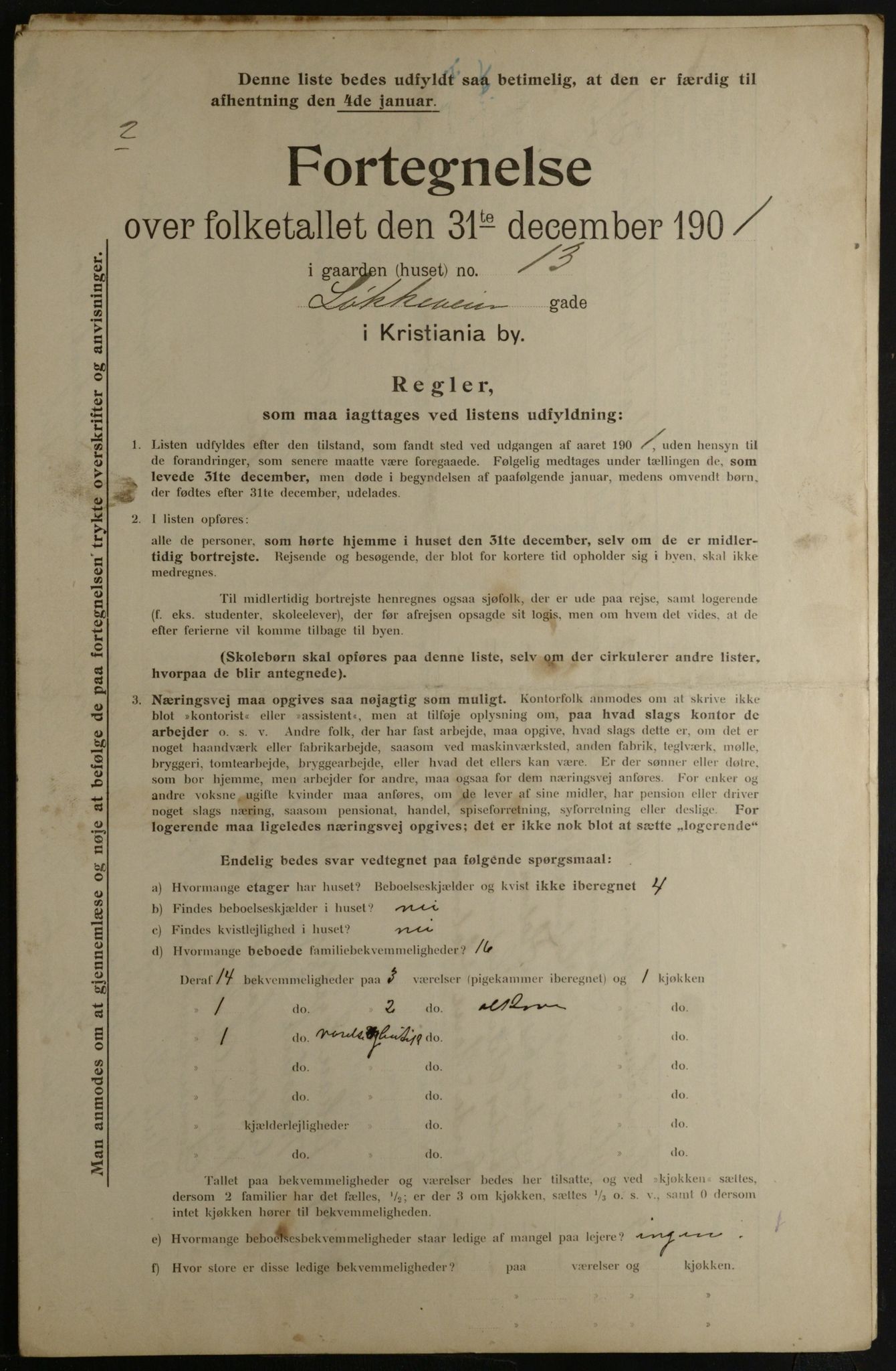 OBA, Municipal Census 1901 for Kristiania, 1901, p. 9104